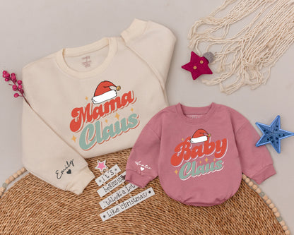 Matching Family Christmas Shirts: Mama, Baby Claus Outfit, Holiday Tee