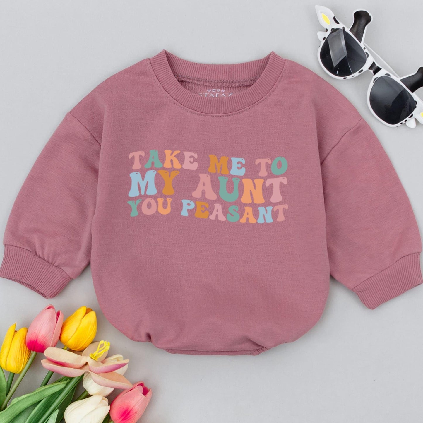 Aunt-Themed Baby Bodysuit for Announcements & Reveals – Handmade Gift