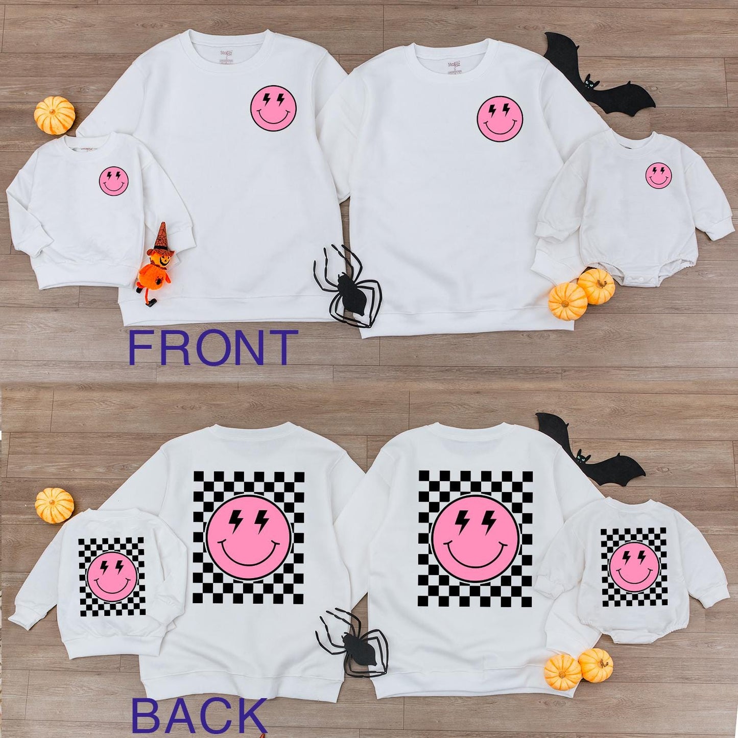 Happy Face Romper & Checkered Sweatshirt: Cute Baby Shower Gift