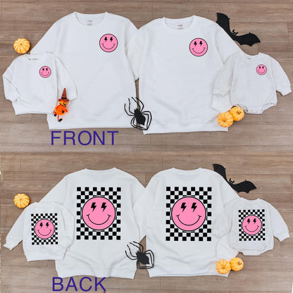 Happy Face Romper & Checkered Sweatshirt: Cute Baby Shower Gift