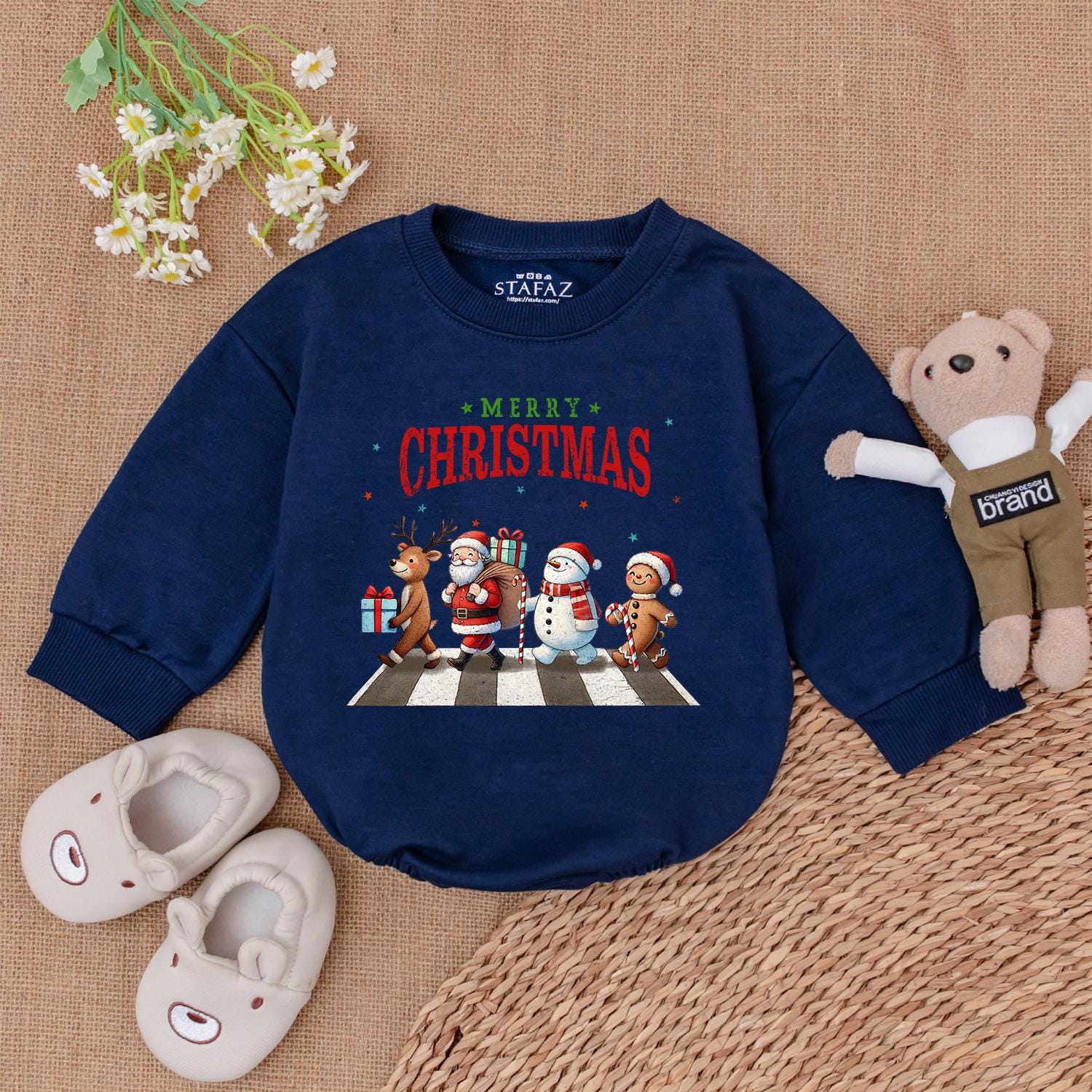 Retro Christmas Baby Bodysuit: First Christmas Outfit & Gift