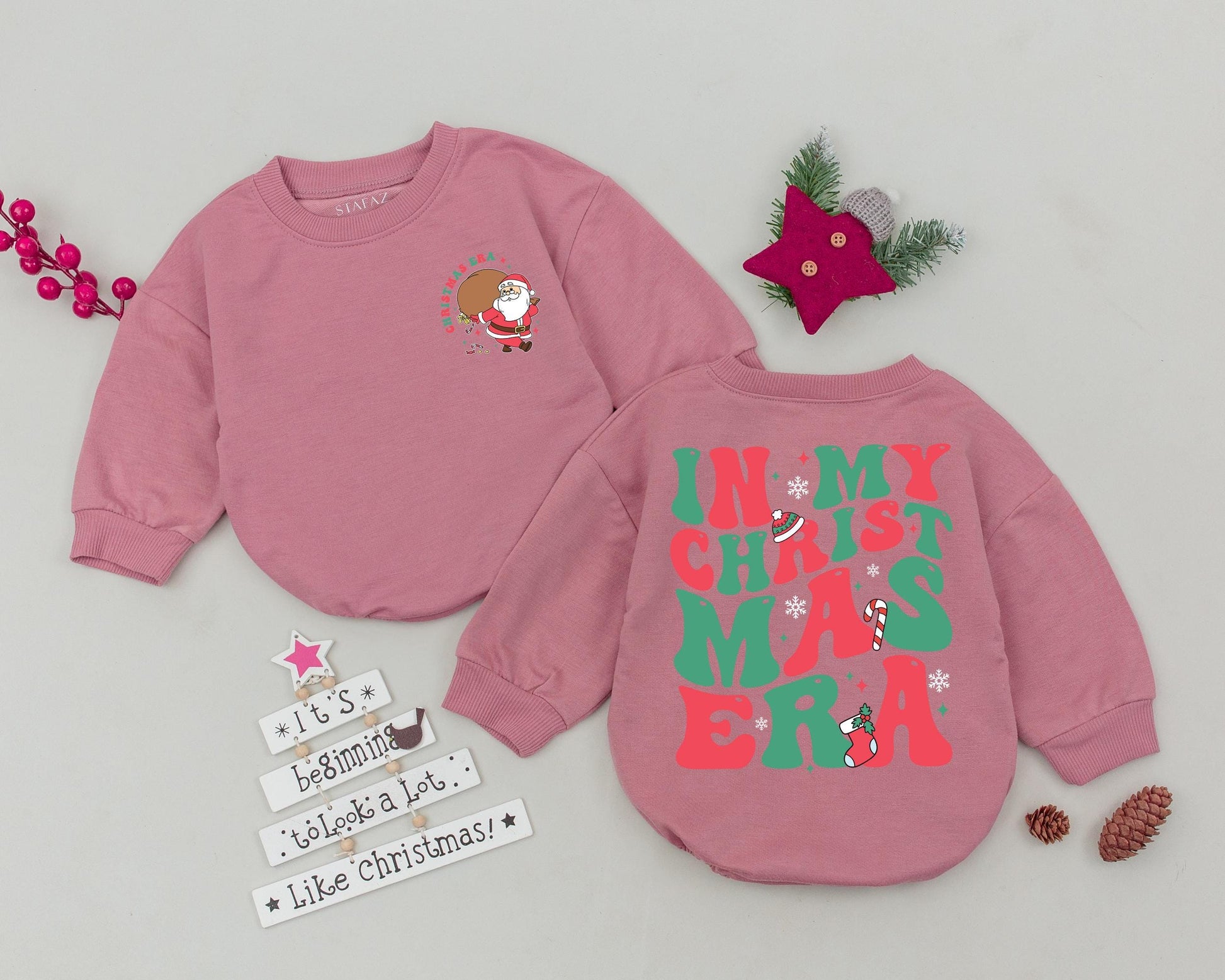 Vintage Santa Baby Romper: First Christmas Outfit & Shower Gift