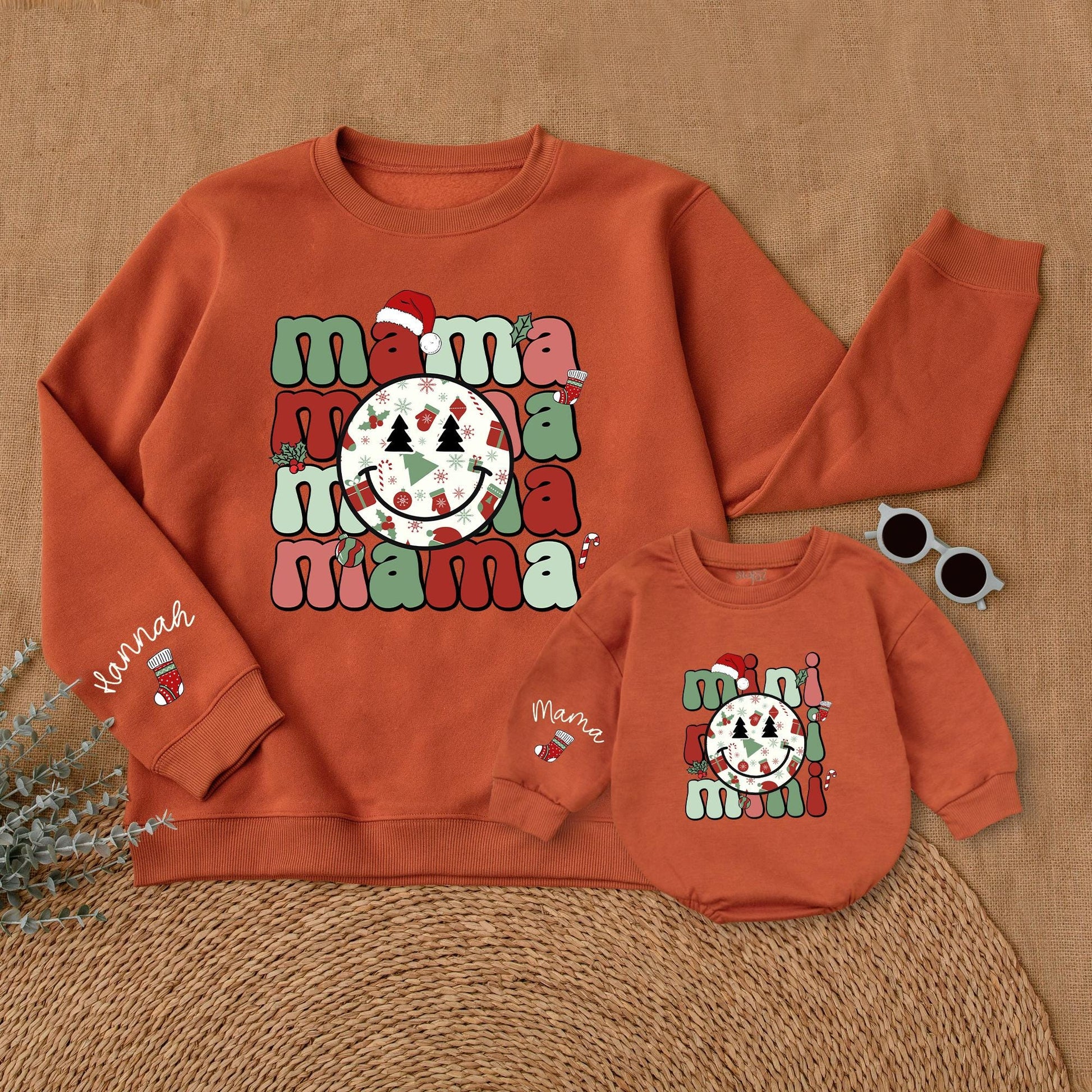 Matching Mama & Mini Christmas Smiley Sweatshirt - Mommy & Me Outfits