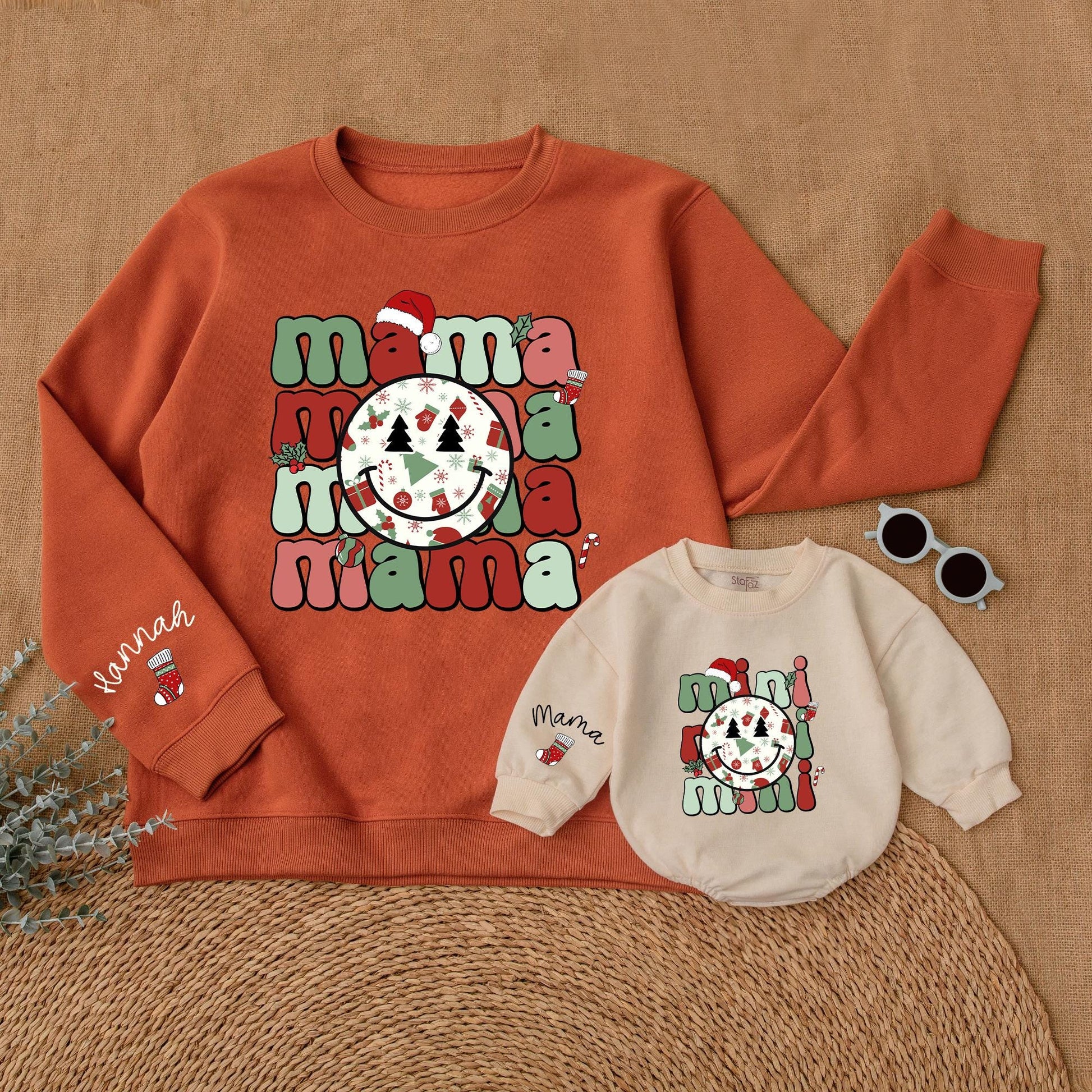 Matching Mama & Mini Christmas Smiley Sweatshirt - Mommy & Me Outfits