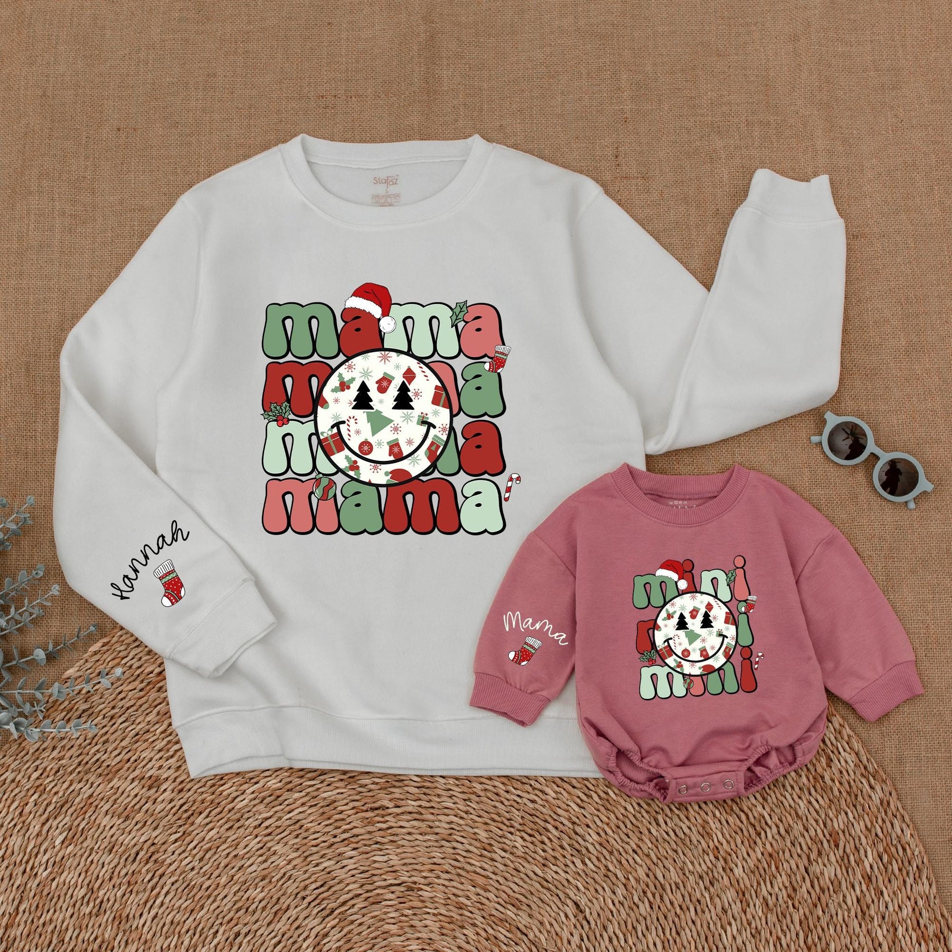 Matching Mama & Mini Christmas Smiley Sweatshirt - Mommy & Me Outfits