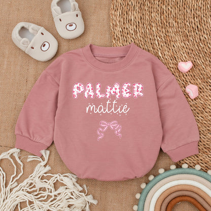 Custom Blue Baby Romper Sweatshirt - Oversized & Personalized