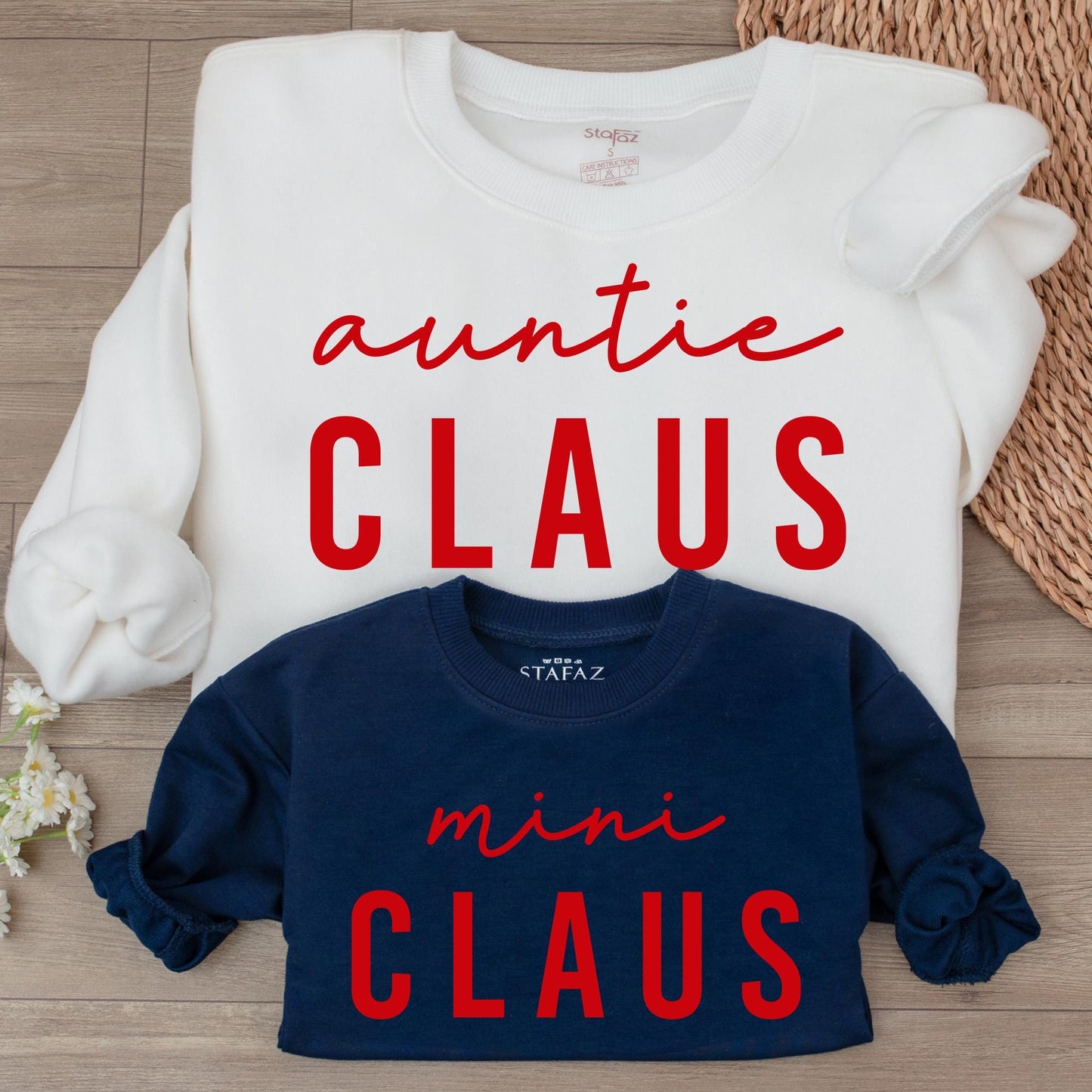 Matching Auntie Claus & Mini Claus Sweatshirt - Festive Gifts