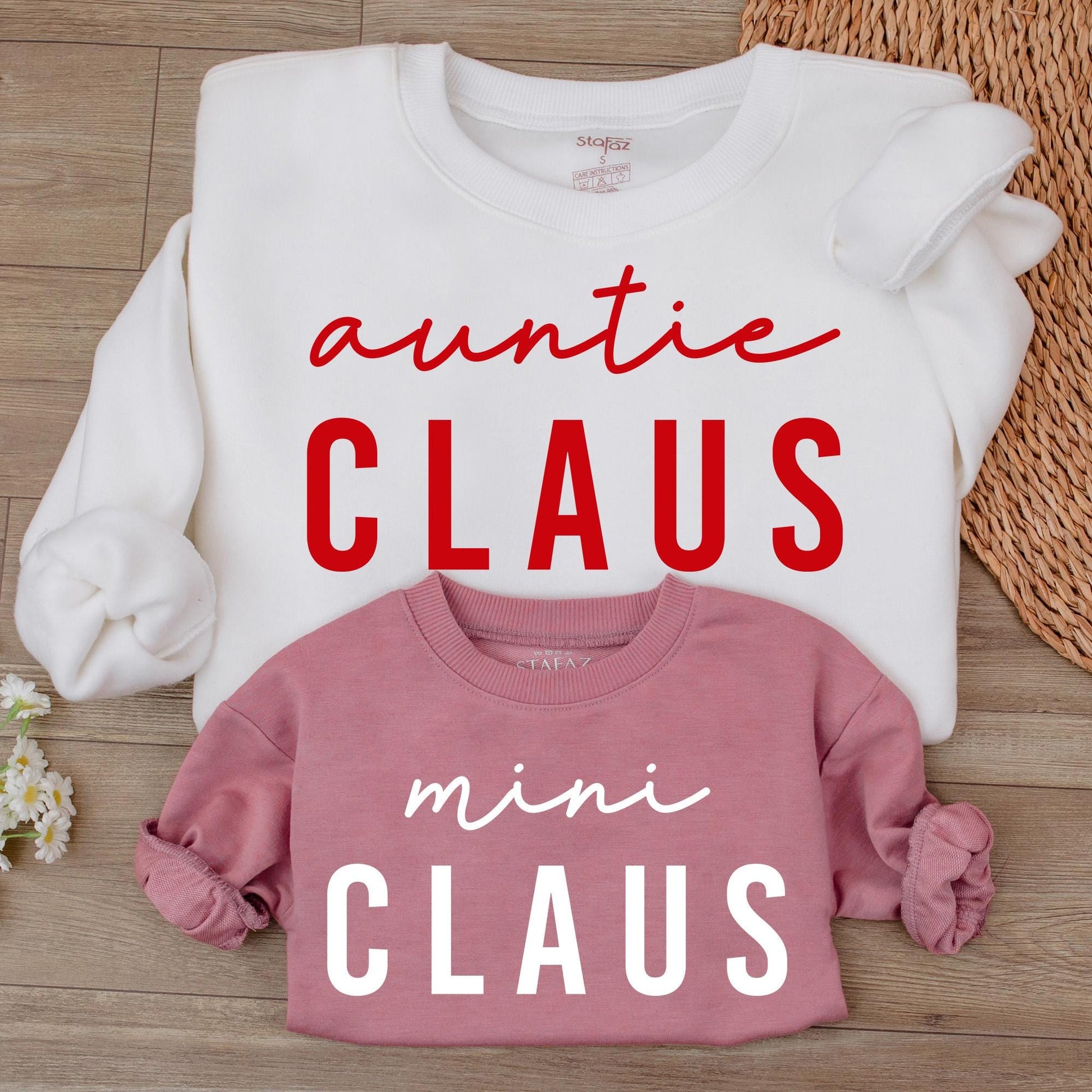 Matching Auntie Claus & Mini Claus Sweatshirt - Festive Gifts