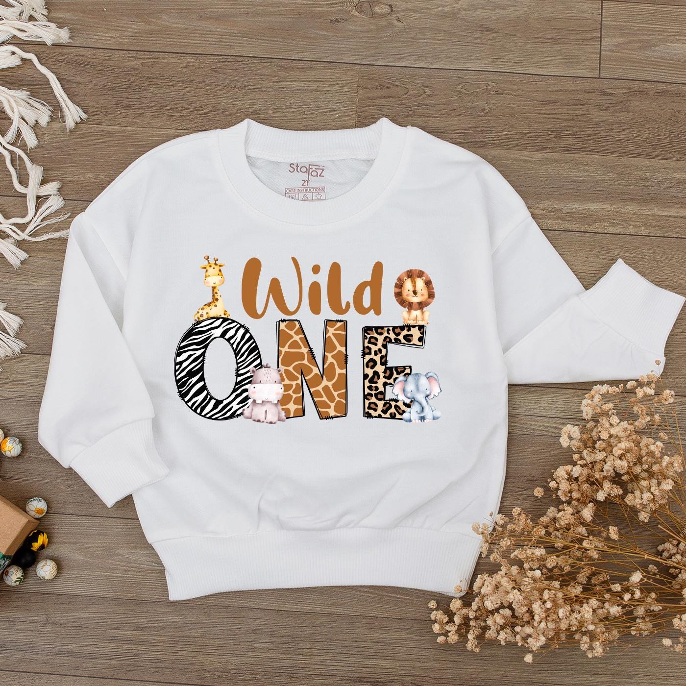 Safari Baby Romper, Retro 1st Birthday Shirt, Cute Animal Outfit