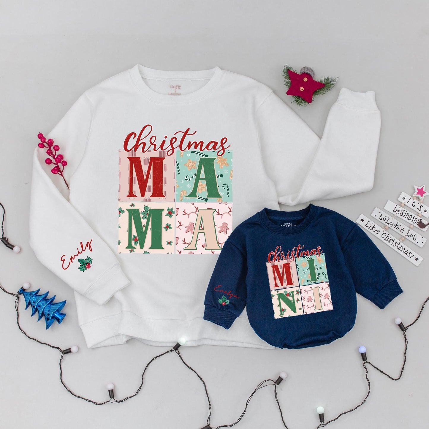 Mama & Mini Christmas Sweaters, Retro Holiday Outfits & Rompers