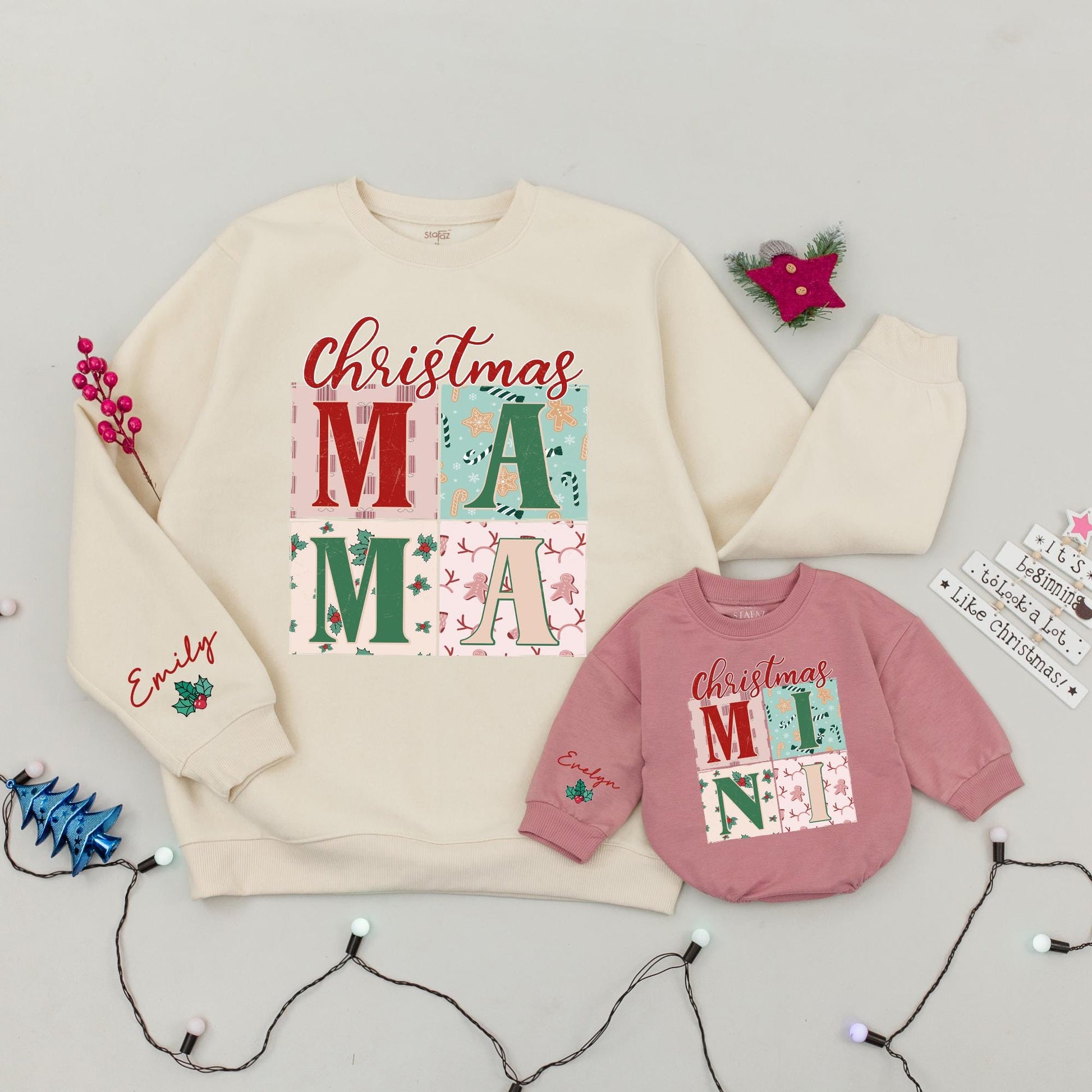 Mama & Mini Christmas Sweaters, Retro Holiday Outfits & Rompers