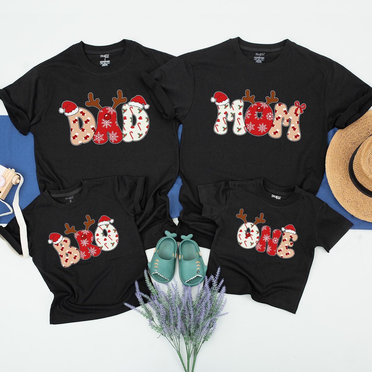 Matching Family Christmas Shirts & Romper for Baby's 1st Holiday  