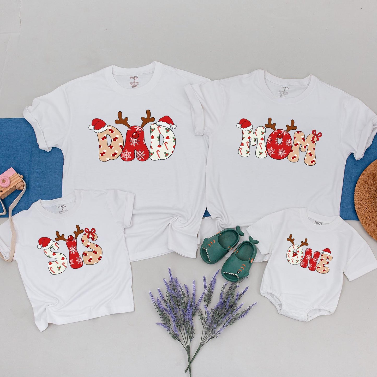 Matching Family Christmas Shirts & Romper for Baby's 1st Holiday  