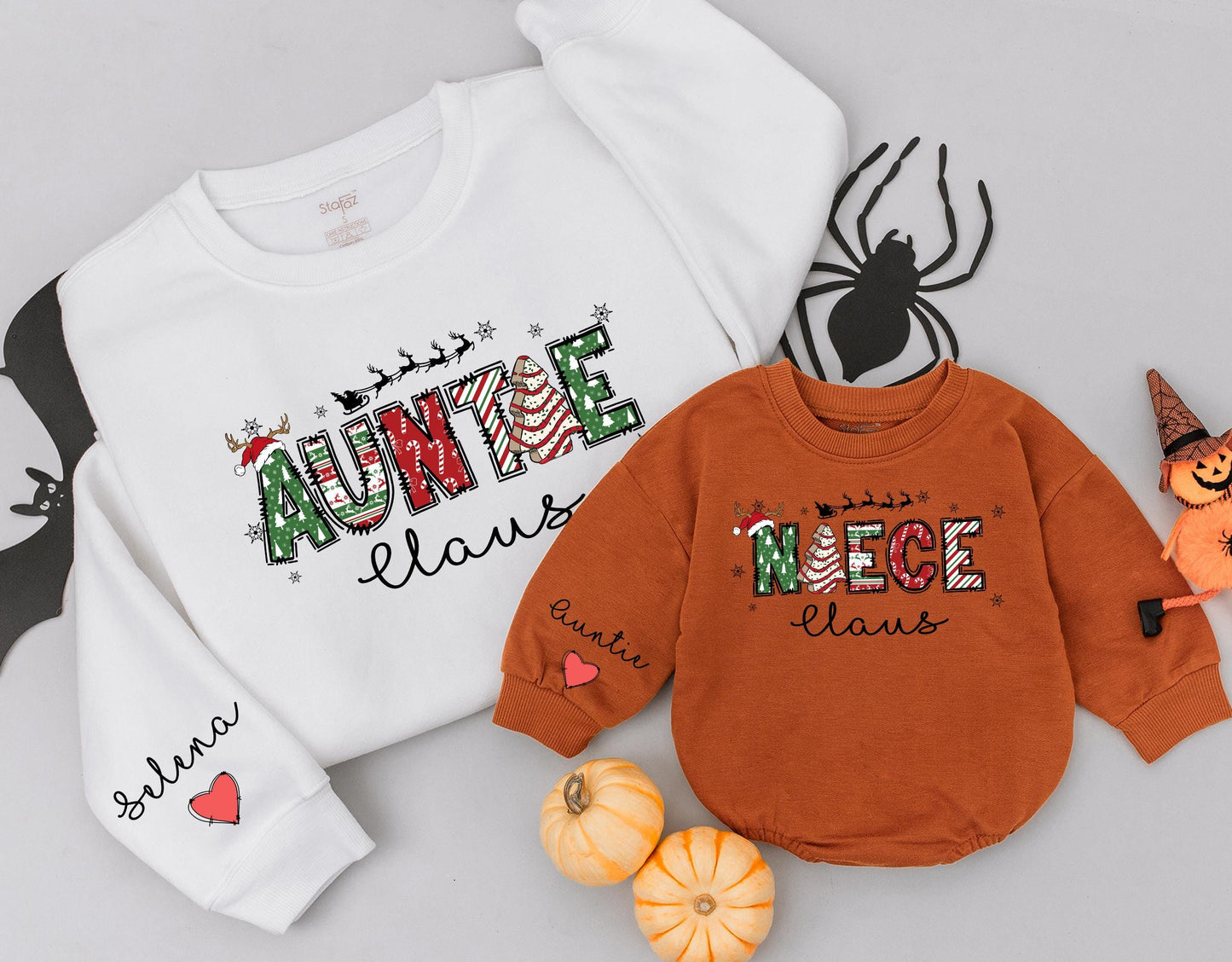 Auntie and Me Claus Sweatshirt Set – Perfect Christmas Gift