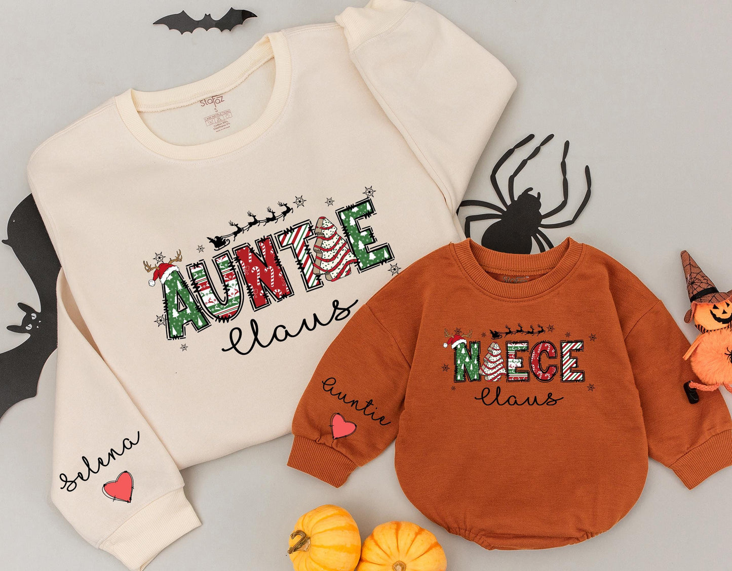 Auntie and Me Claus Sweatshirt Set – Perfect Christmas Gift