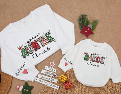 Auntie and Me Claus Sweatshirt Set – Perfect Christmas Gift