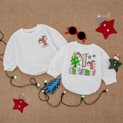 Custom Name Baby Romper: First Christmas Outfit & Gift Idea