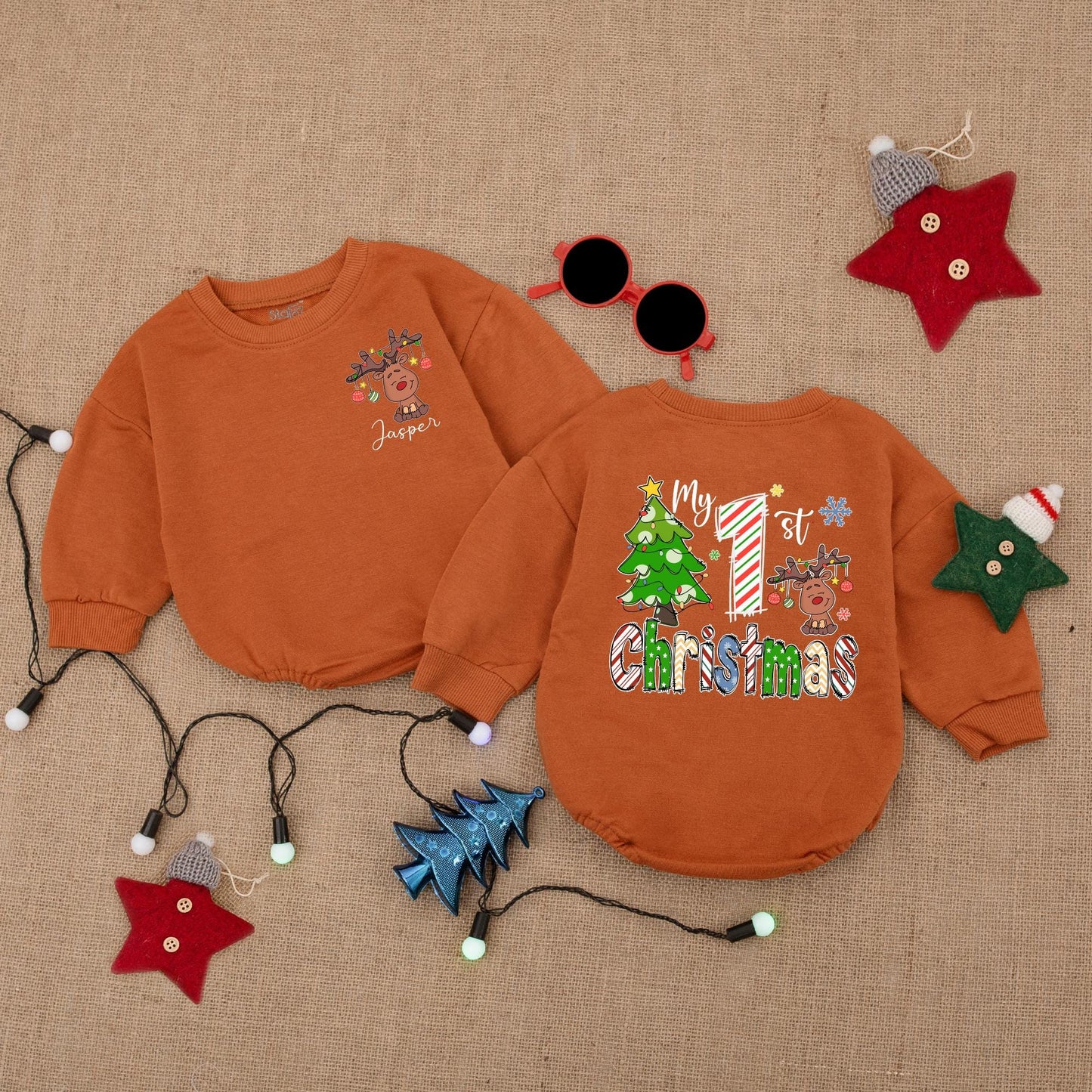 Custom Name Baby Romper: First Christmas Outfit & Gift Idea