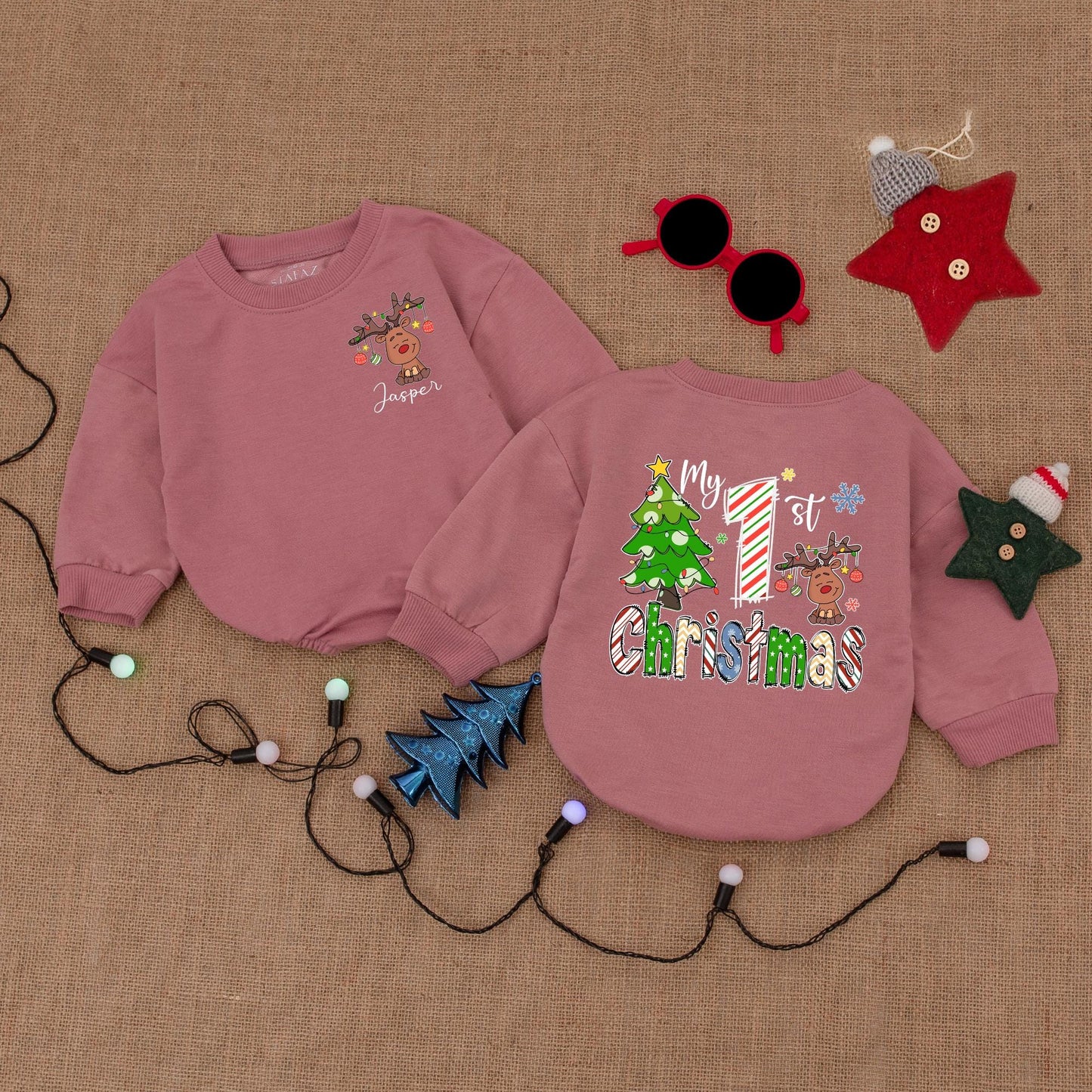 Custom Name Baby Romper: First Christmas Outfit & Gift Idea