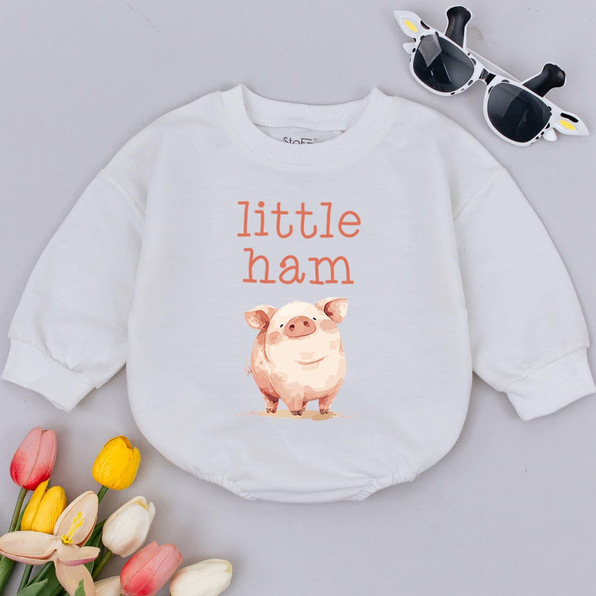 Piggy Baby Romper, Funny Outfit for Baby Shower & Gender Reveal