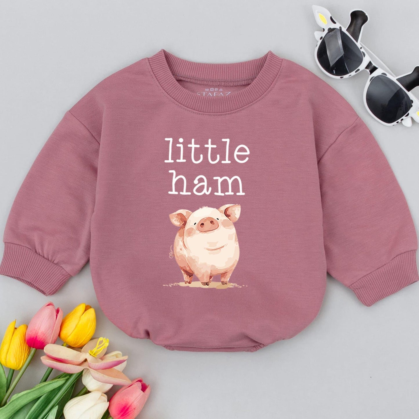 Piggy Baby Romper, Funny Outfit for Baby Shower & Gender Reveal