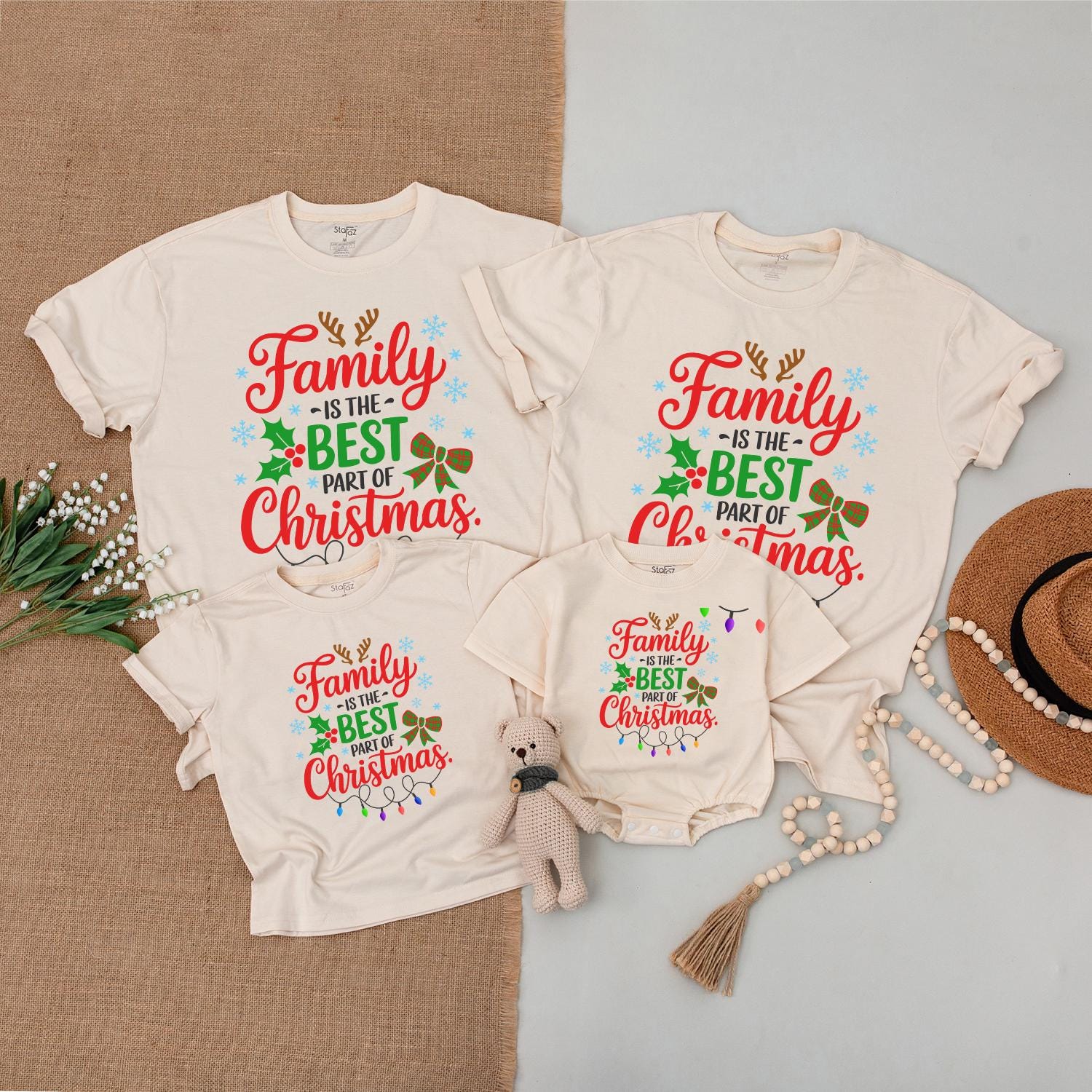 Family Christmas Lights Shirt, Best Part of Christmas Outfit, Cute Matching Holiday Tee, Mommy and Me Shirt, Newborn Gift, Festive Reindeer Antlers 136 chars