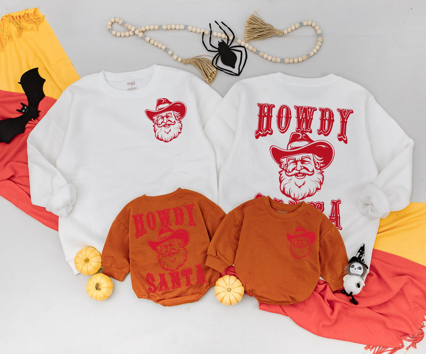 Howdy Santa Christmas Sweatshirt Toddler Outfit, Retro Cowboy Xmas Kids Romper, Cute Western Holiday Sweater, Baby Gift, Merry Christmas Y'all Clothing