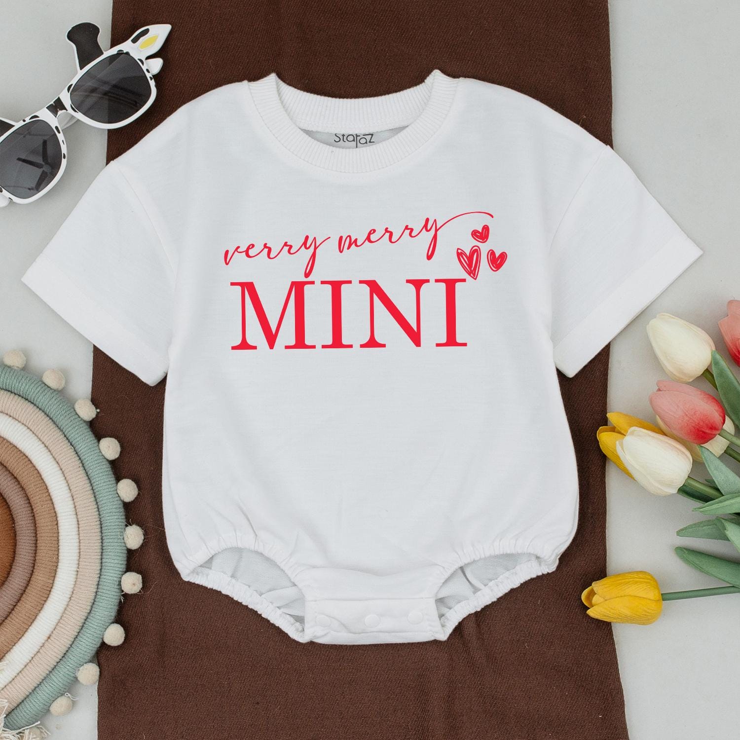 Very Merry Christmas Matching Family Shirts, Mama Mini Claus Outfit, Red Heart Holiday Tees, Baby Bodysuit, Newborn Gift Set, Festive Xmas Apparel (139 chars)