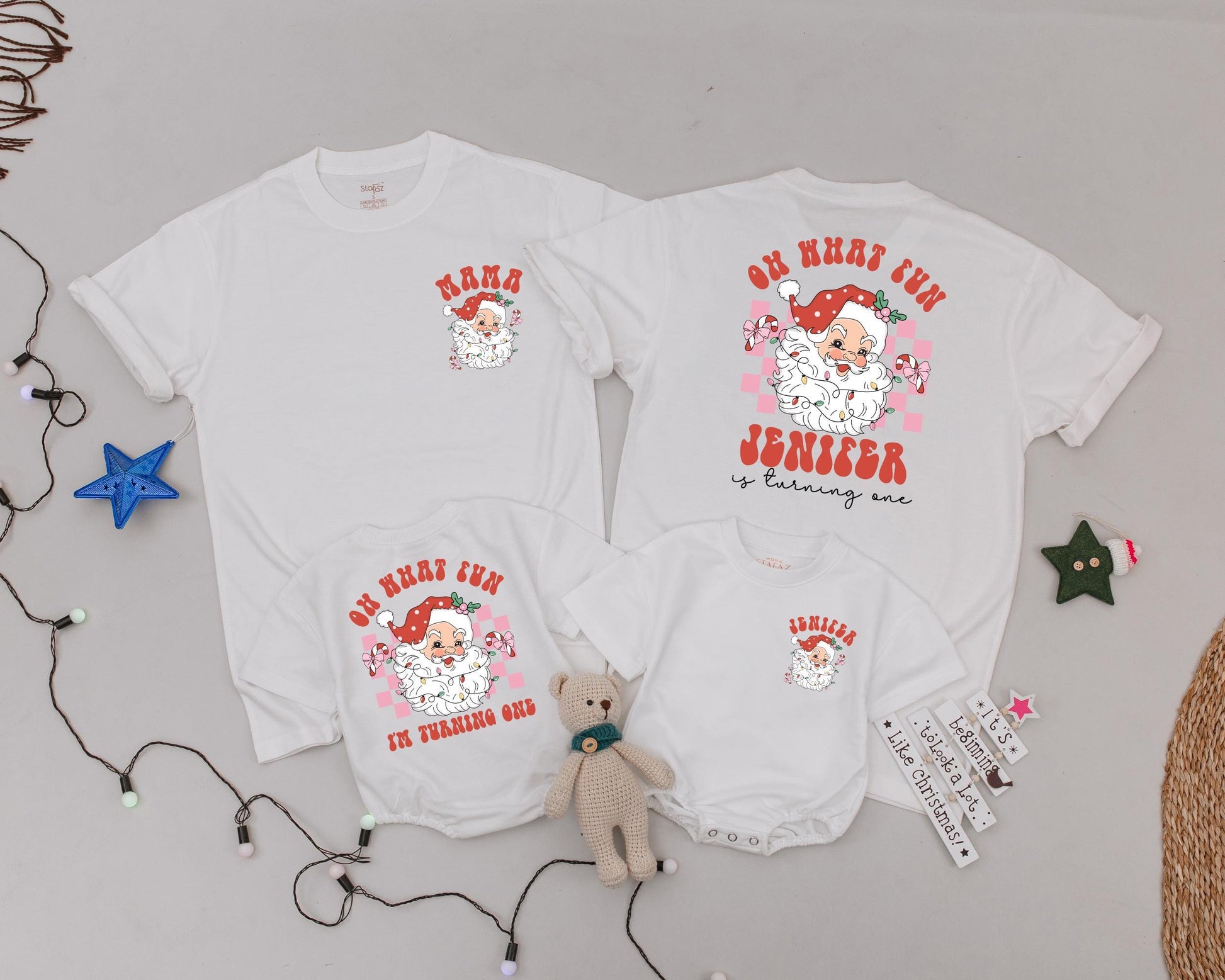 Vintage Santa Baby's First Christmas Shirt - Family Matching Outfit