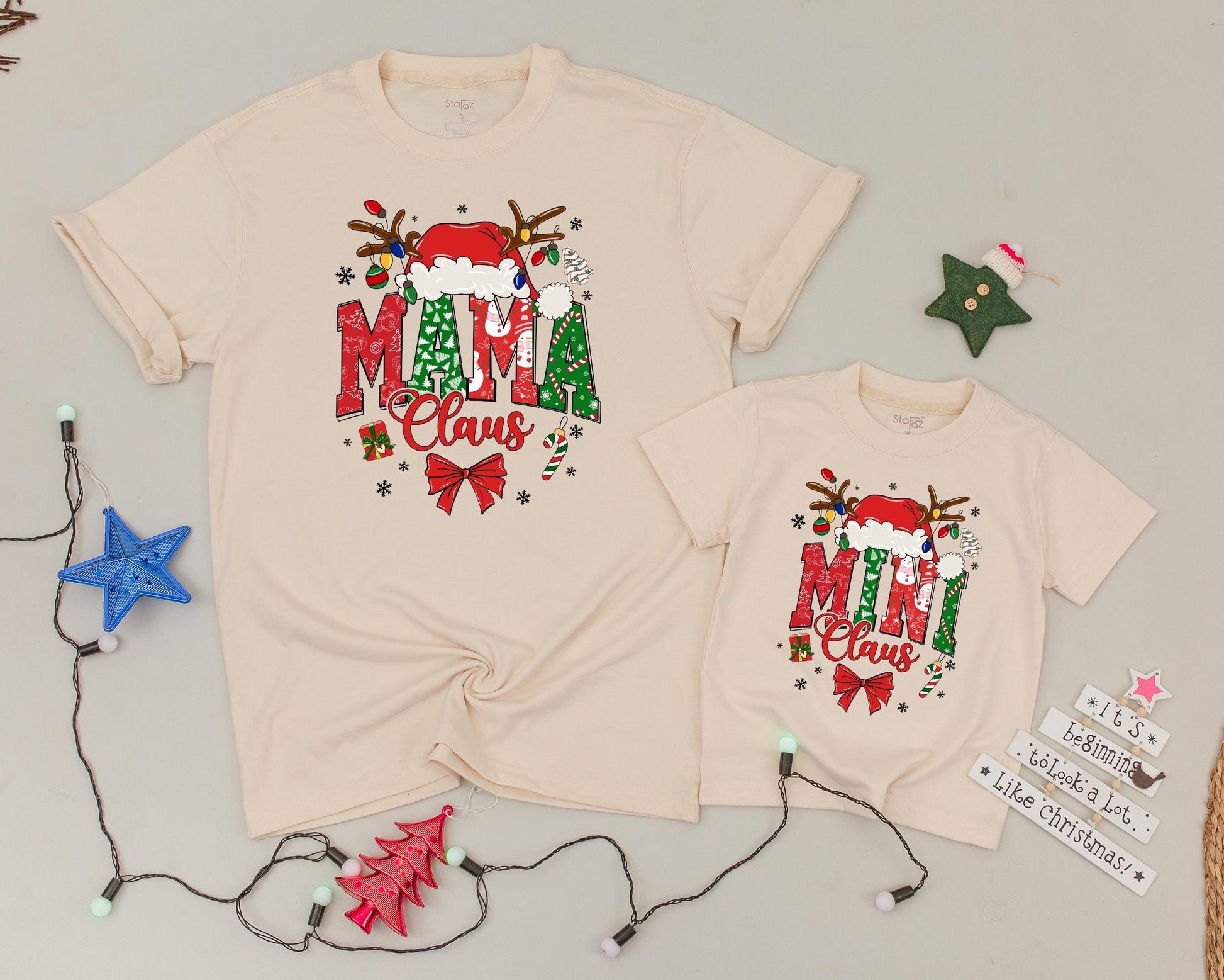 Matching Vintage Christmas Shirts - Personalized Family Claus Tees