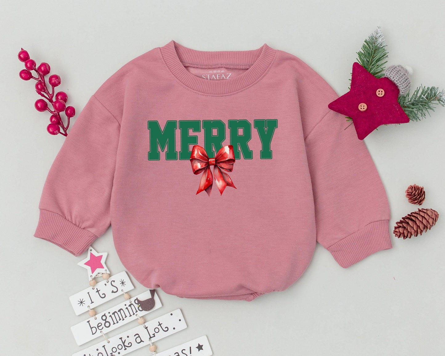 Festive Bow Romper: Newborn Holiday Outfit & Baby Shower Gift