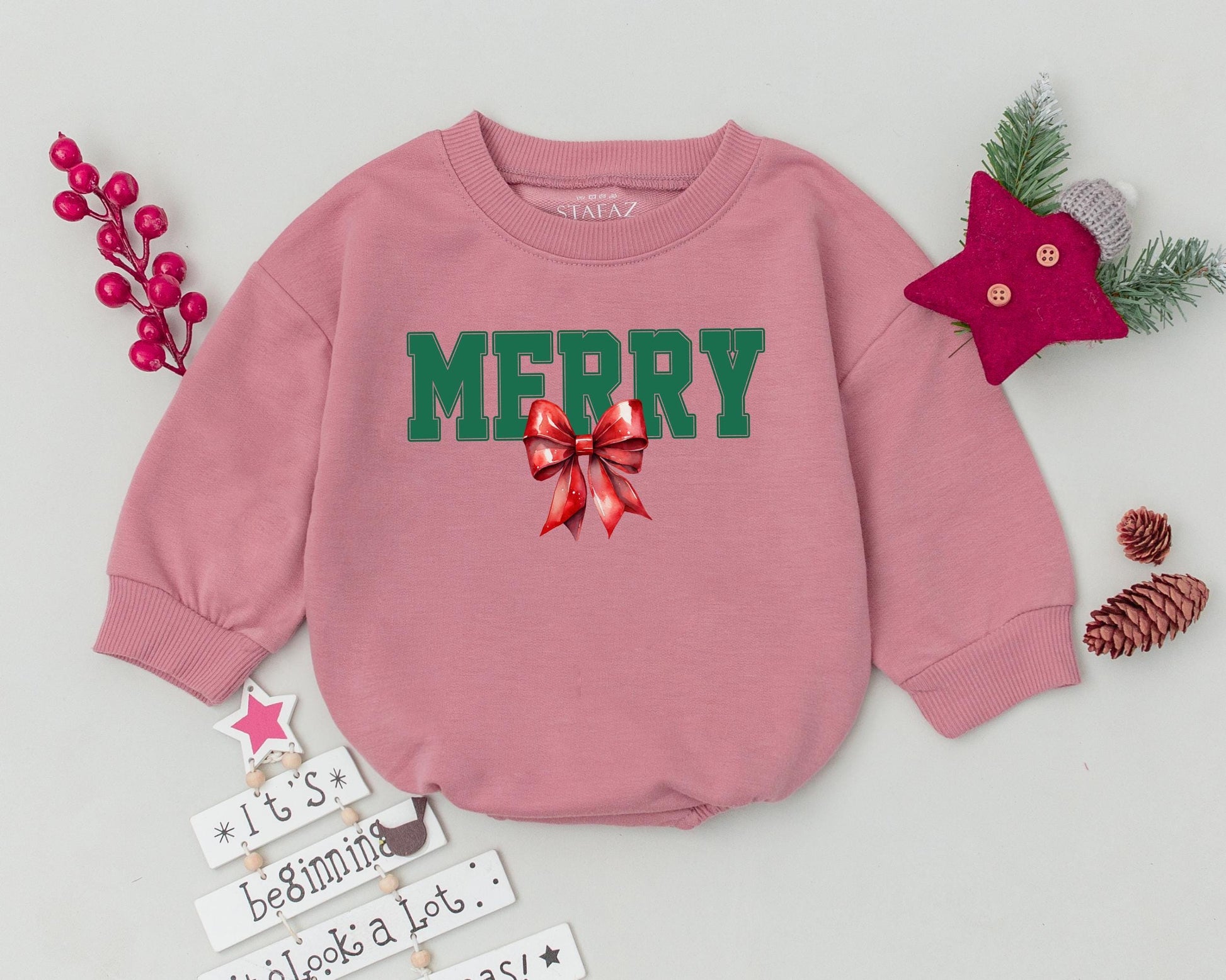 Festive Bow Romper: Newborn Holiday Outfit & Baby Shower Gift