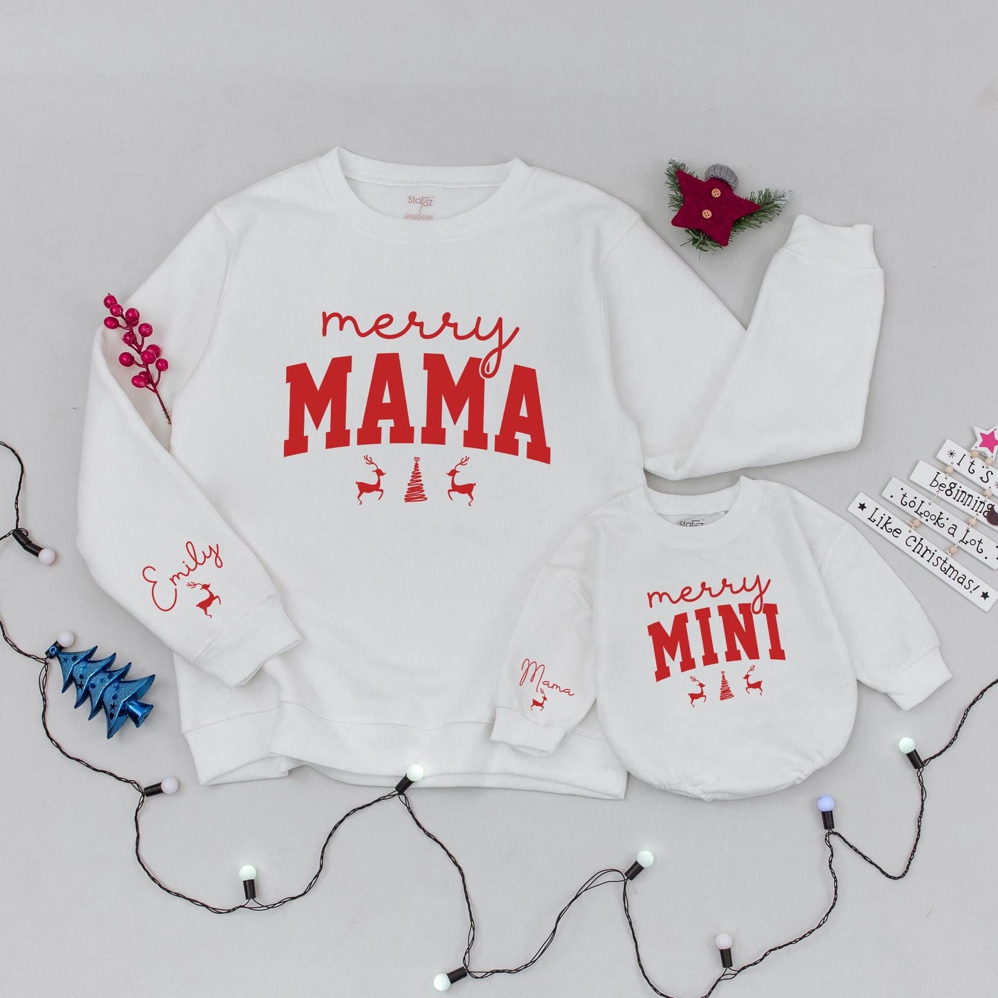 Matching Family Christmas Sweaters: Trendy Mama and Mini Outfits