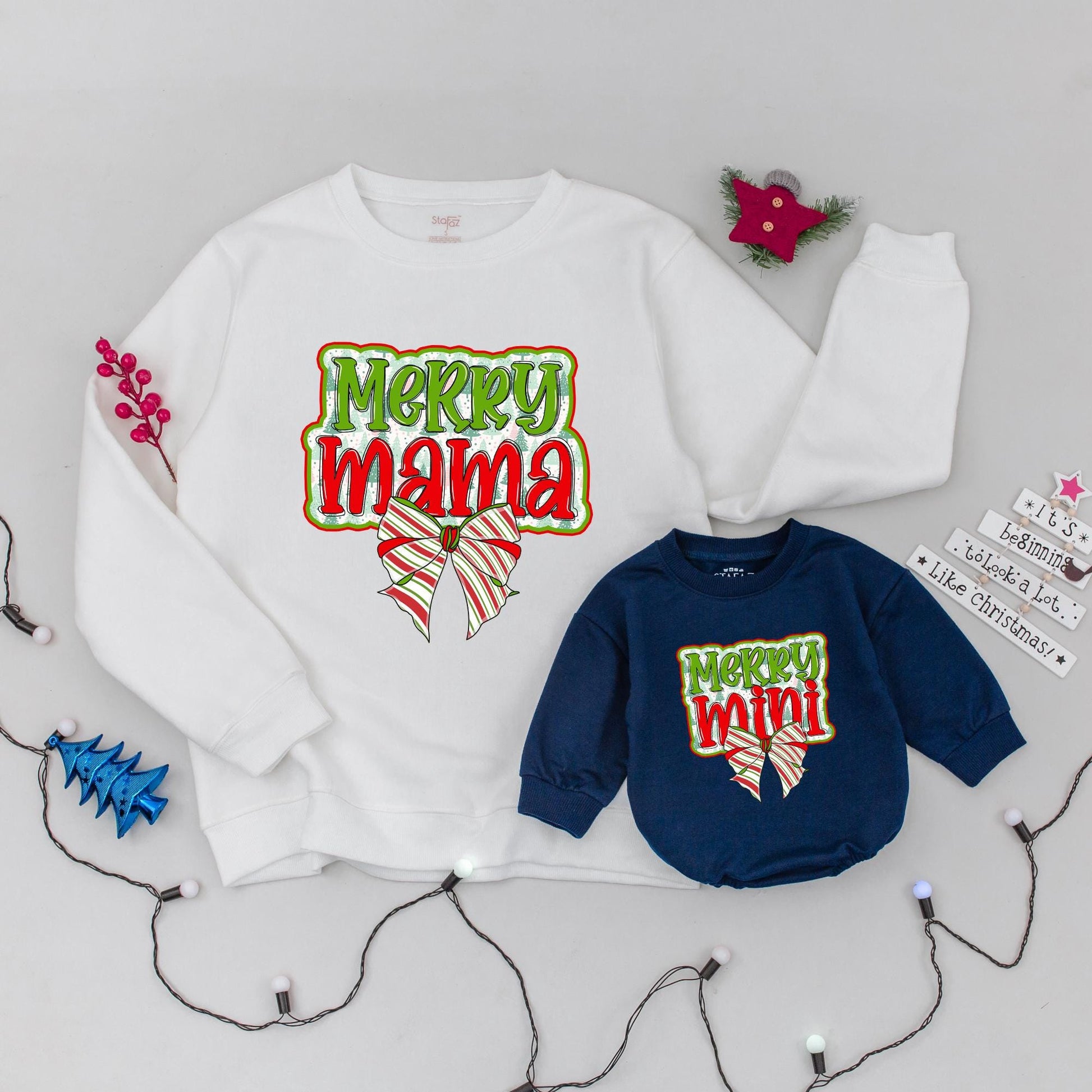 Festive Family Sweaters: Cozy Matching Christmas Mom & Baby Outfits