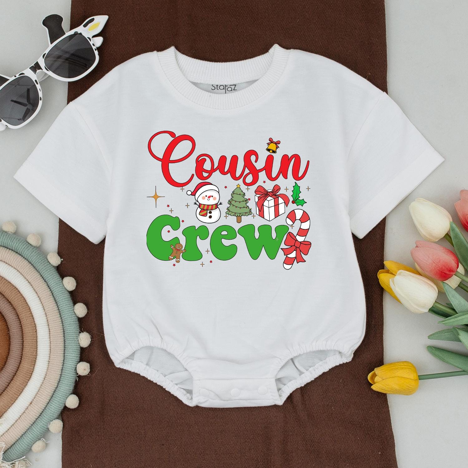Cousin Crew Christmas Shirts: Festive Family Matching Outfits with Snowman, Tree, & Candy Cane Graphics for Toddler, Baby, and Kids Holiday Fun (138)