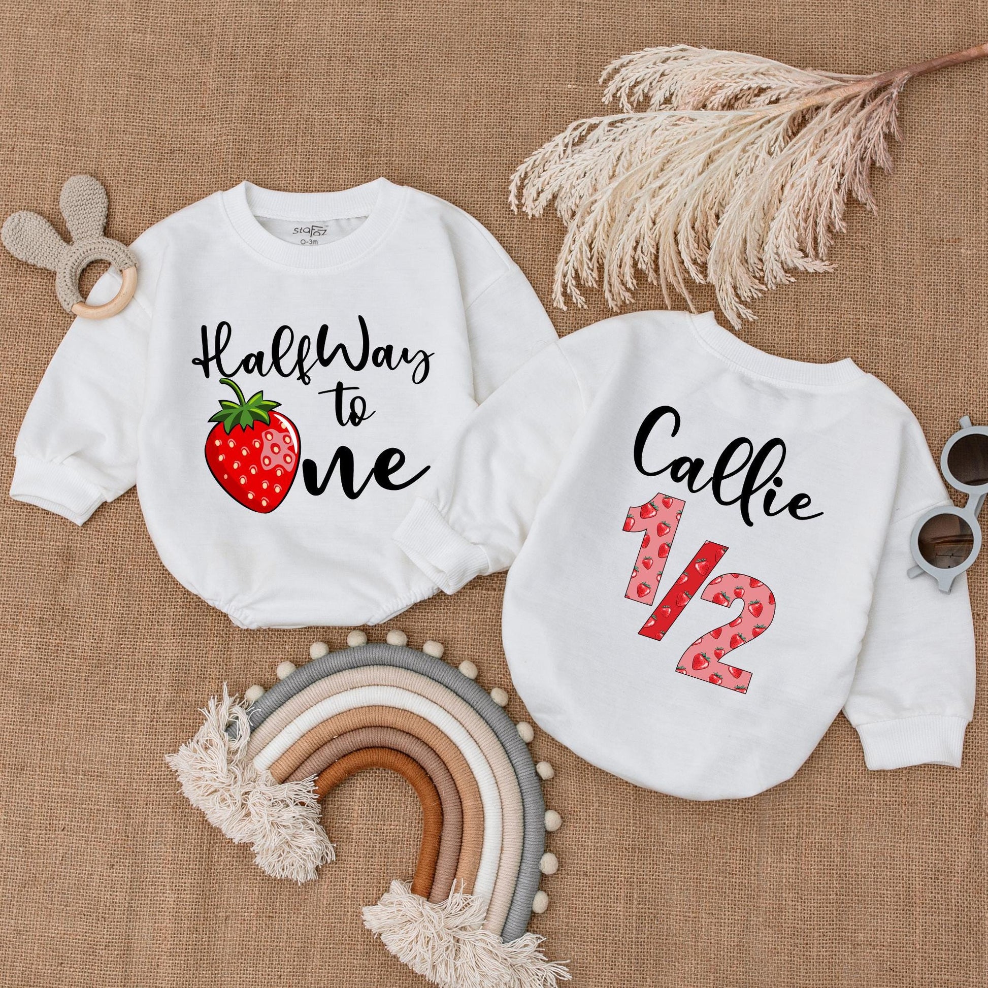 Personalized Boho Berry Birthday Romper - Cute Baby Name Outfit