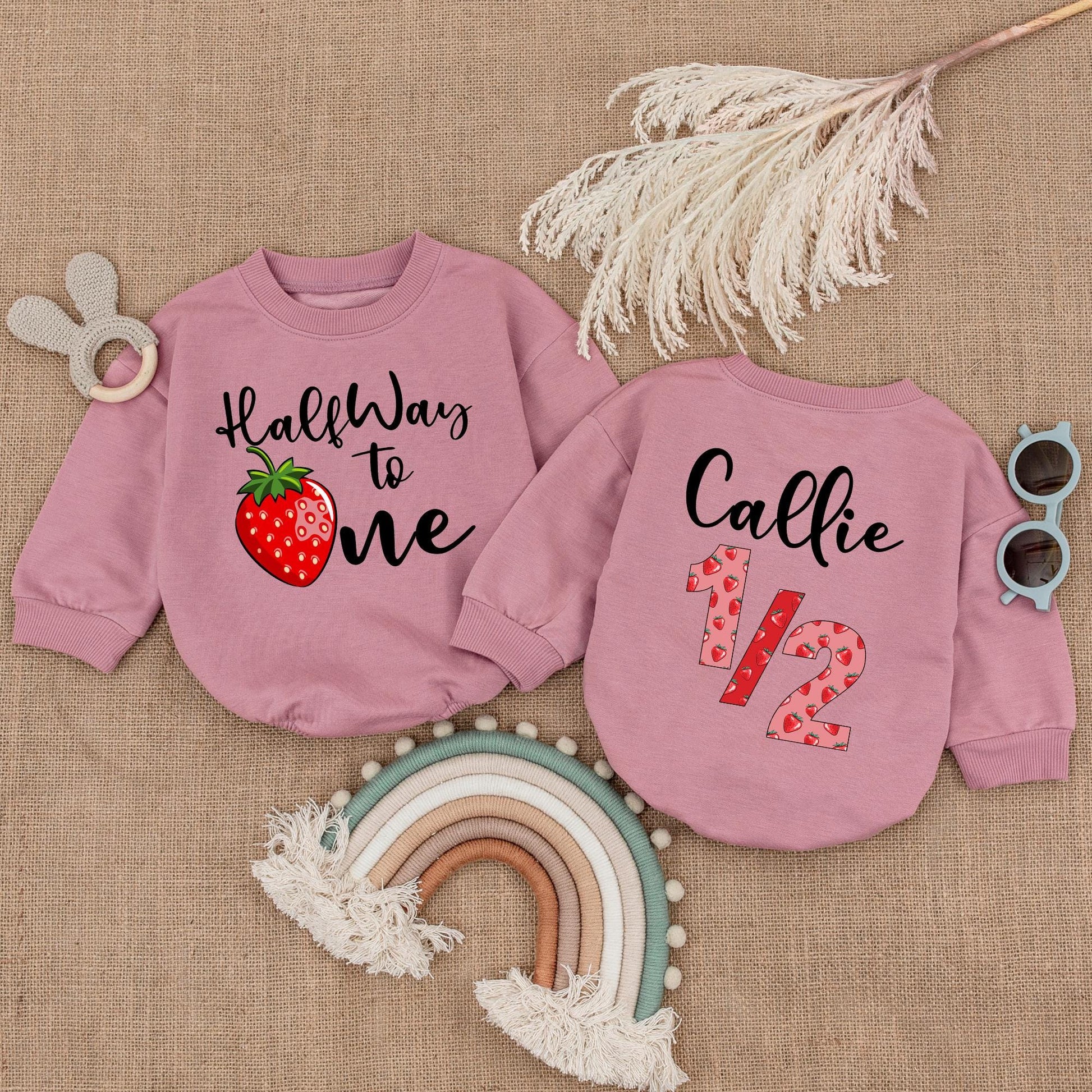 Personalized Boho Berry Birthday Romper - Cute Baby Name Outfit