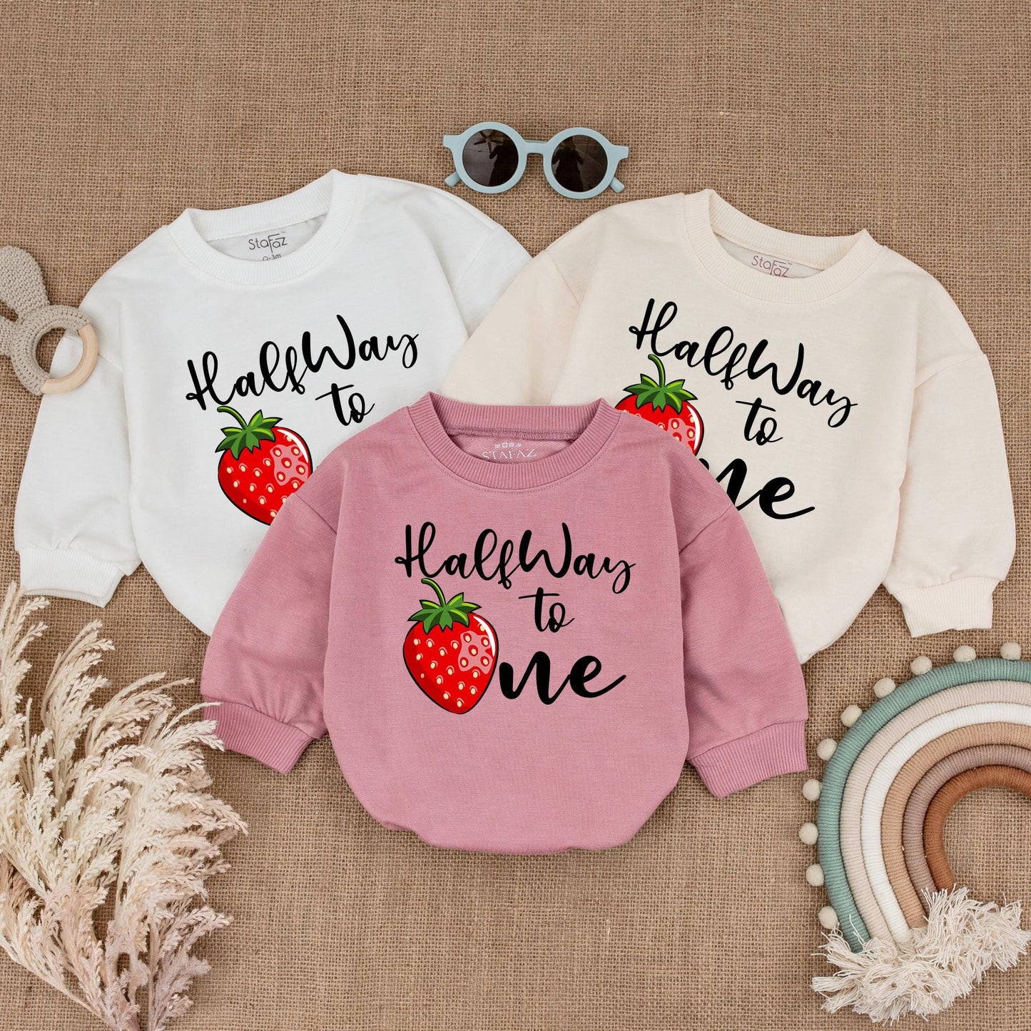 Personalized Boho Berry Birthday Romper - Cute Baby Name Outfit