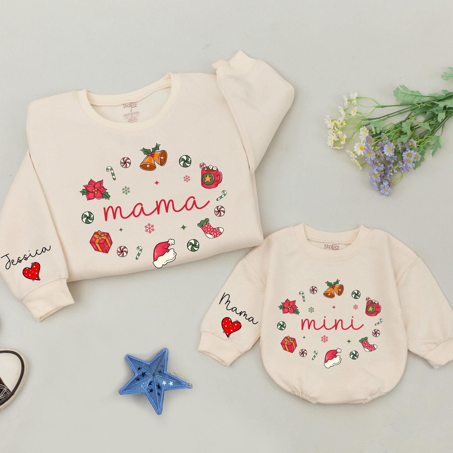 Matching Family Christmas Sweatshirts: Mama & Mini Holiday Outfits