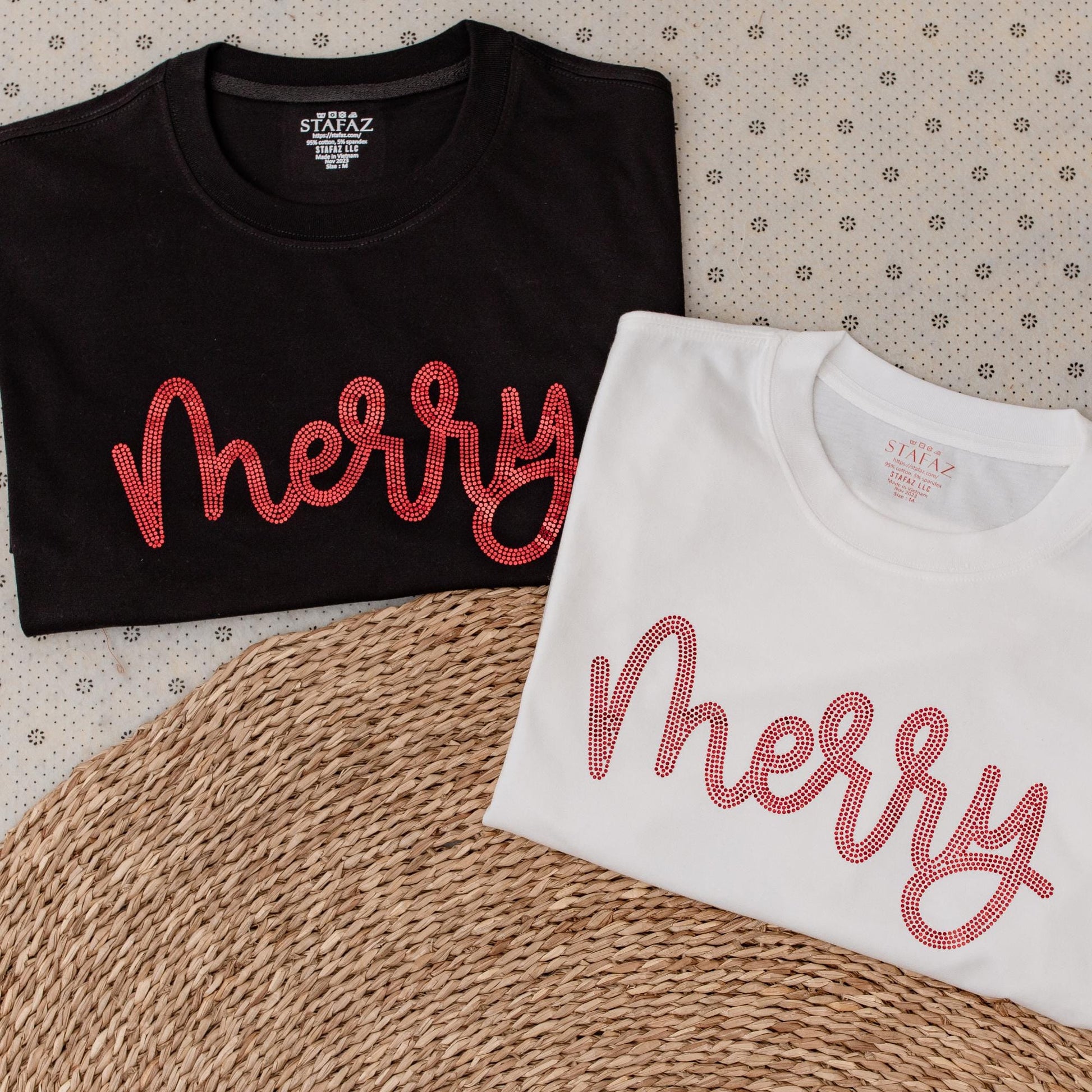 Sequin Merry Christmas Shirt for Women & Men, Red Glitter Xmas Holiday Tee, Sparkle Festive Top, Cute Gift Idea for Christmas Eve Party & Celebrations (139 chars)