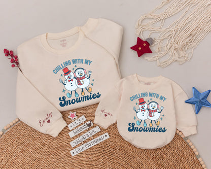 Matching Christmas Shirts: Family, Auntie & Niece Snowman Outfits