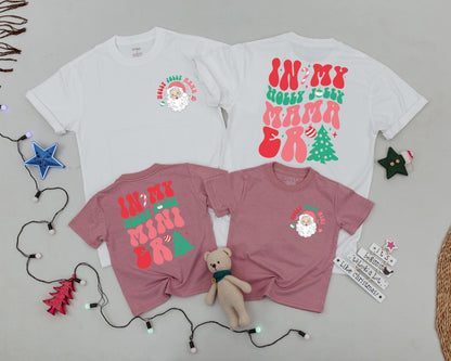 Holly Jolly Vintage Santa Family Shirts – Personalized Mommy & Me Set