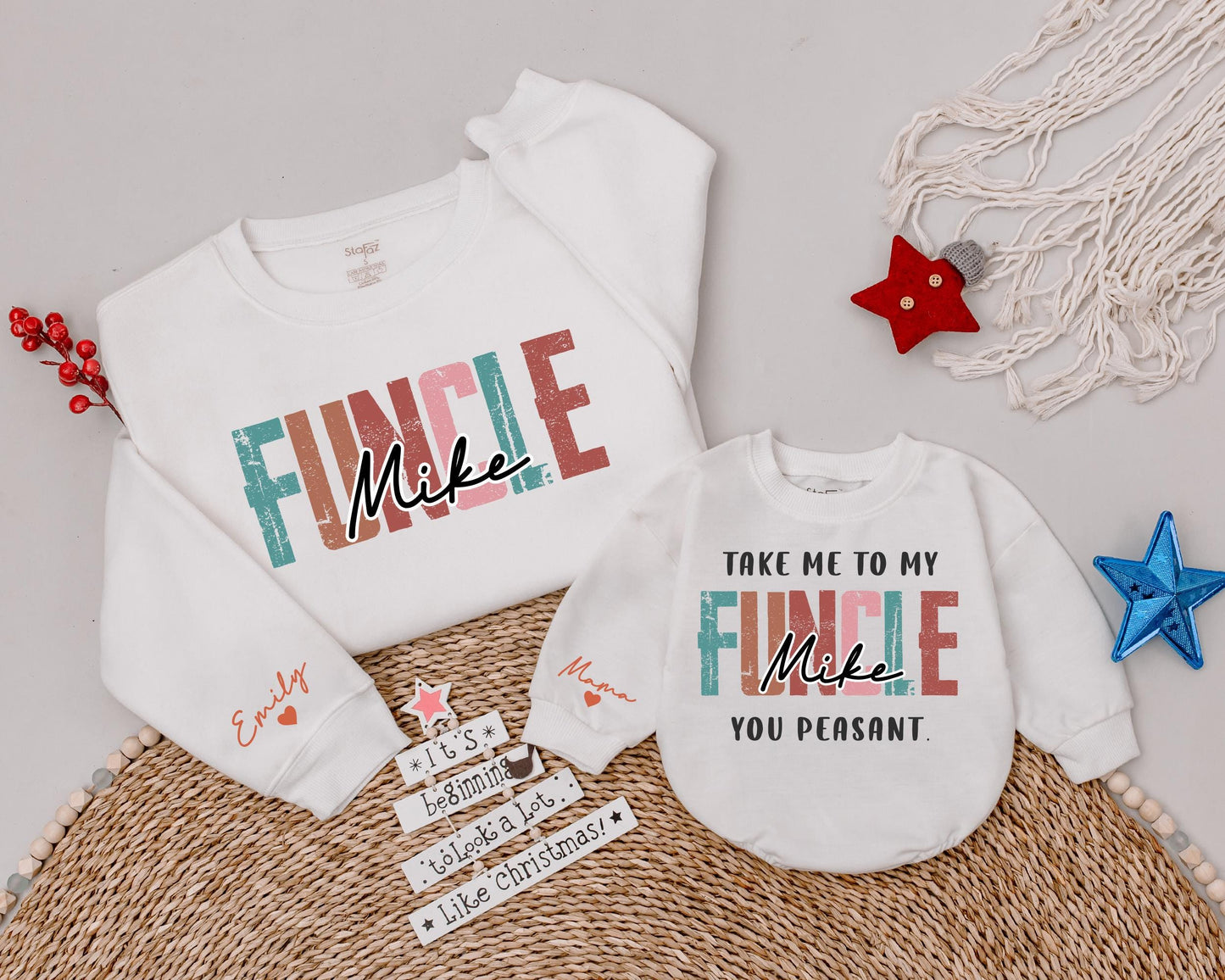 Funny Funcle Shirt - Uncle & Nephew Matching Tee for Baby Announcement