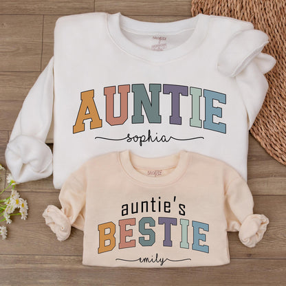 Matching Auntie and Niece Retro Sweatshirts – Perfect Gift Idea