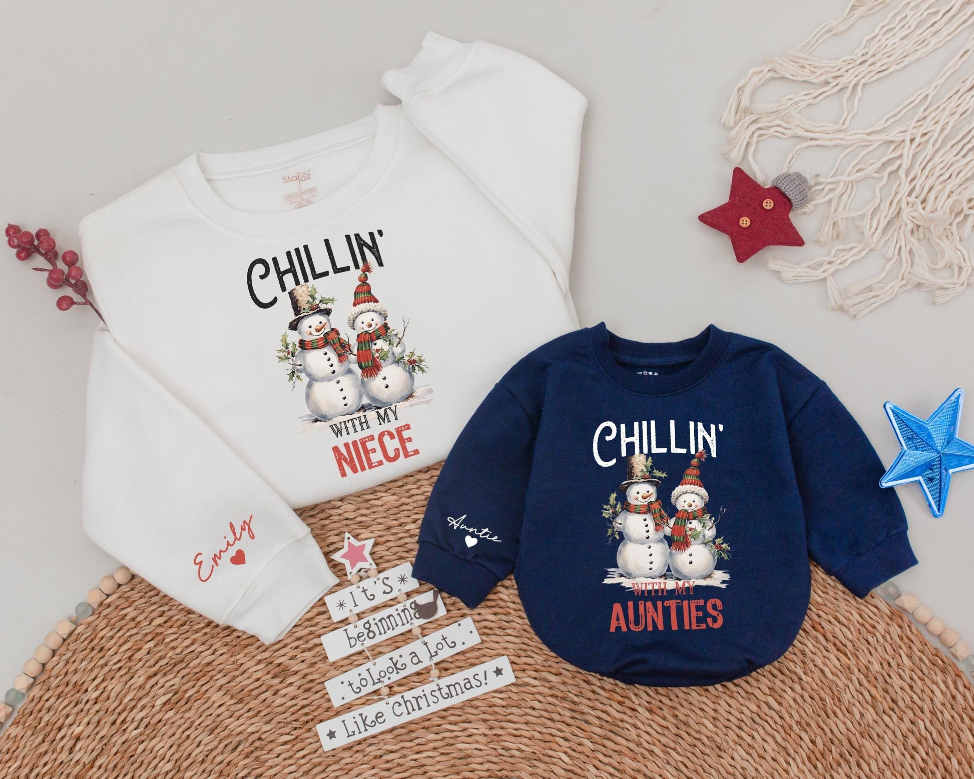 Matching Auntie & Niece Christmas Sweatshirts – Perfect Holiday Gift