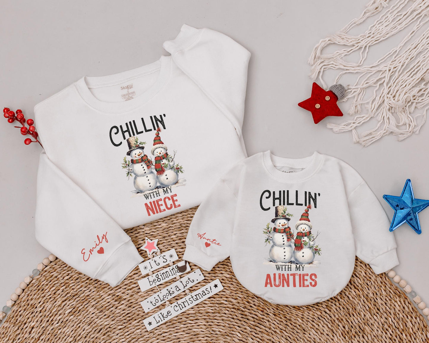 Matching Auntie & Niece Christmas Sweatshirts – Perfect Holiday Gift