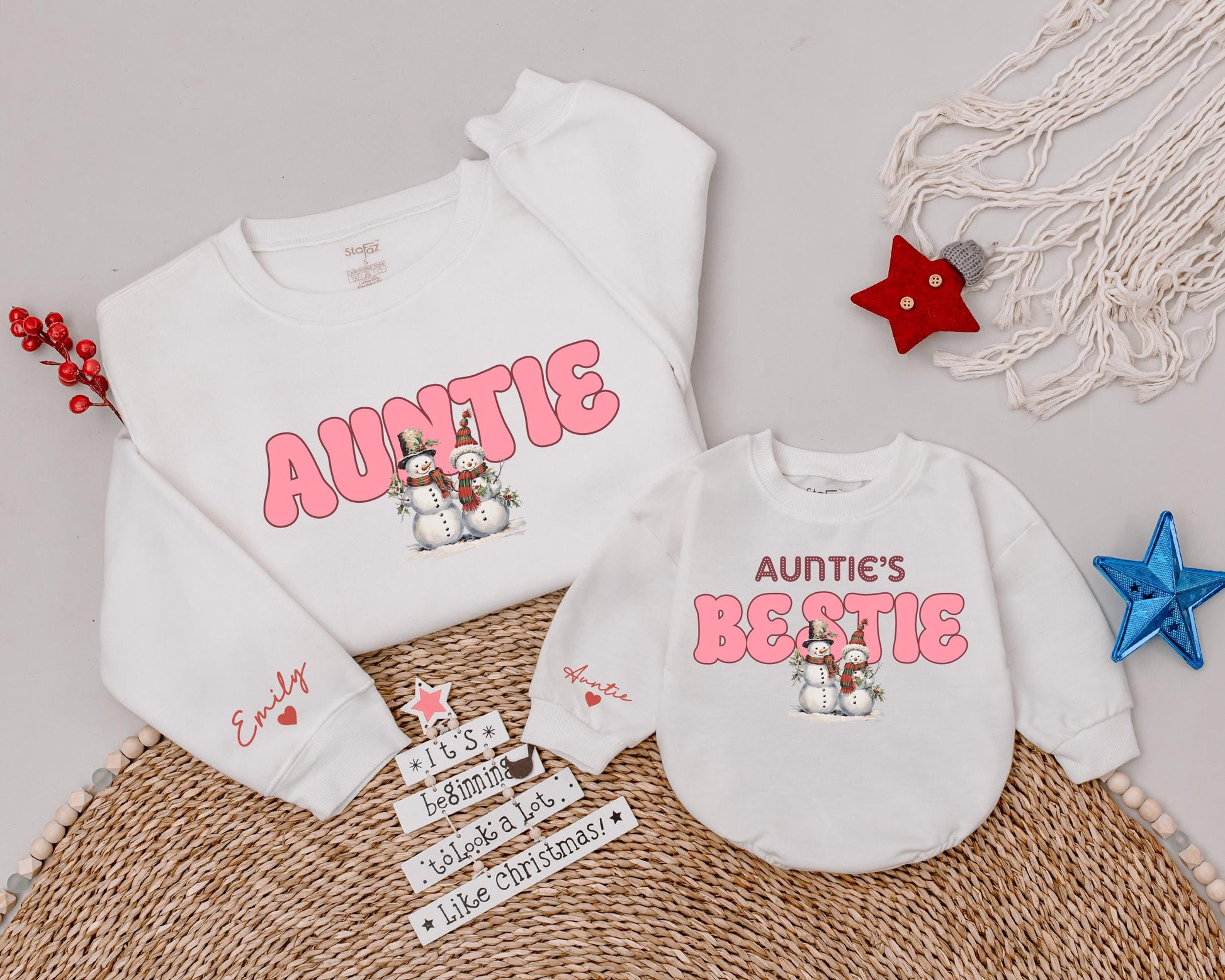 Matching Auntie-Niece Sweatshirts, Xmas Gifts, Holiday Outfits