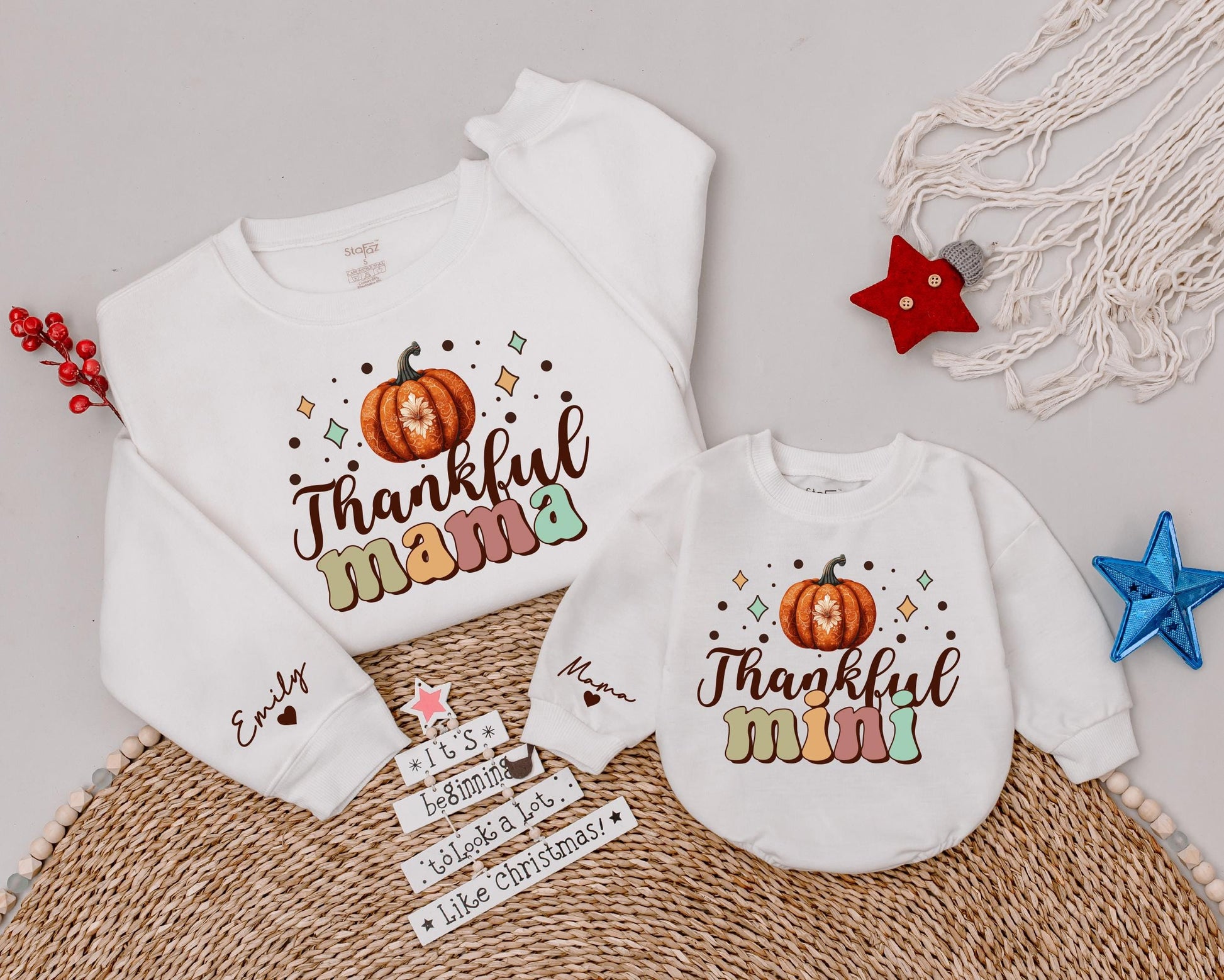 Thankful Mama & Mini Matching Shirts - Fall Thanksgiving Family Tees