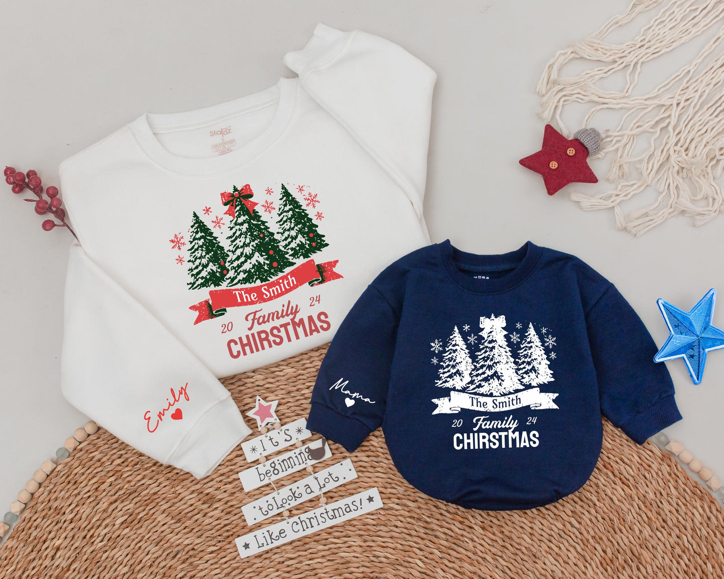 Custom Family Christmas Sweatshirt - Personalized Holiday Gift Sweater