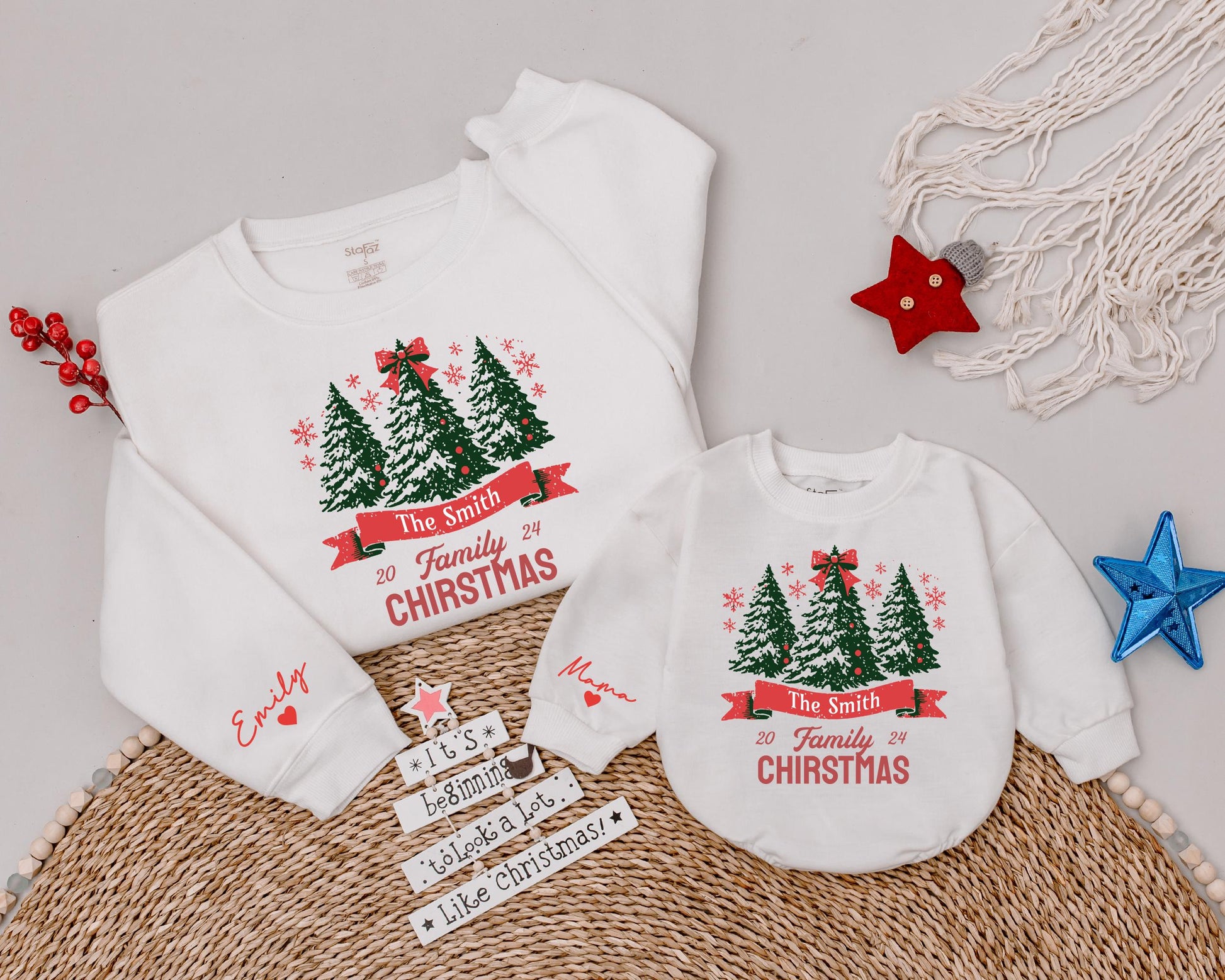 Custom Family Christmas Sweatshirt - Personalized Holiday Gift Sweater